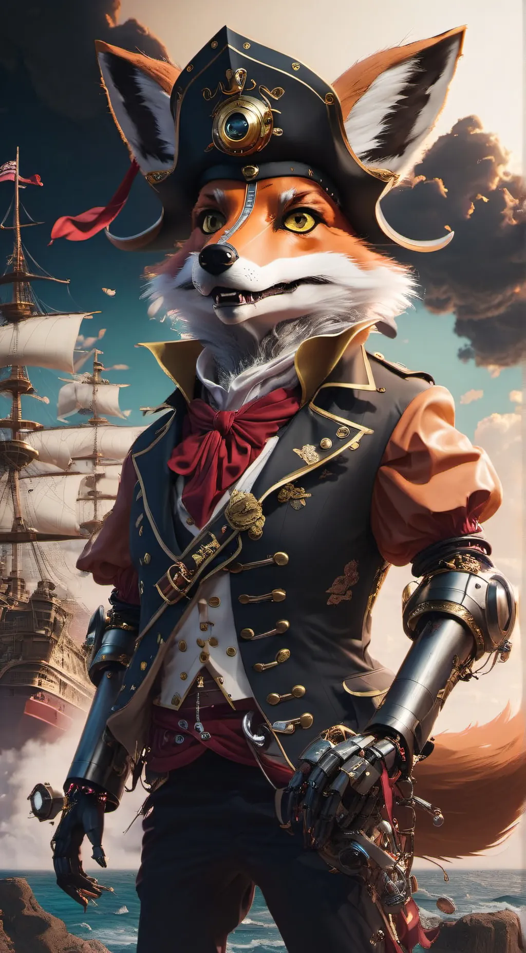 ai character: foxy the pirate background
