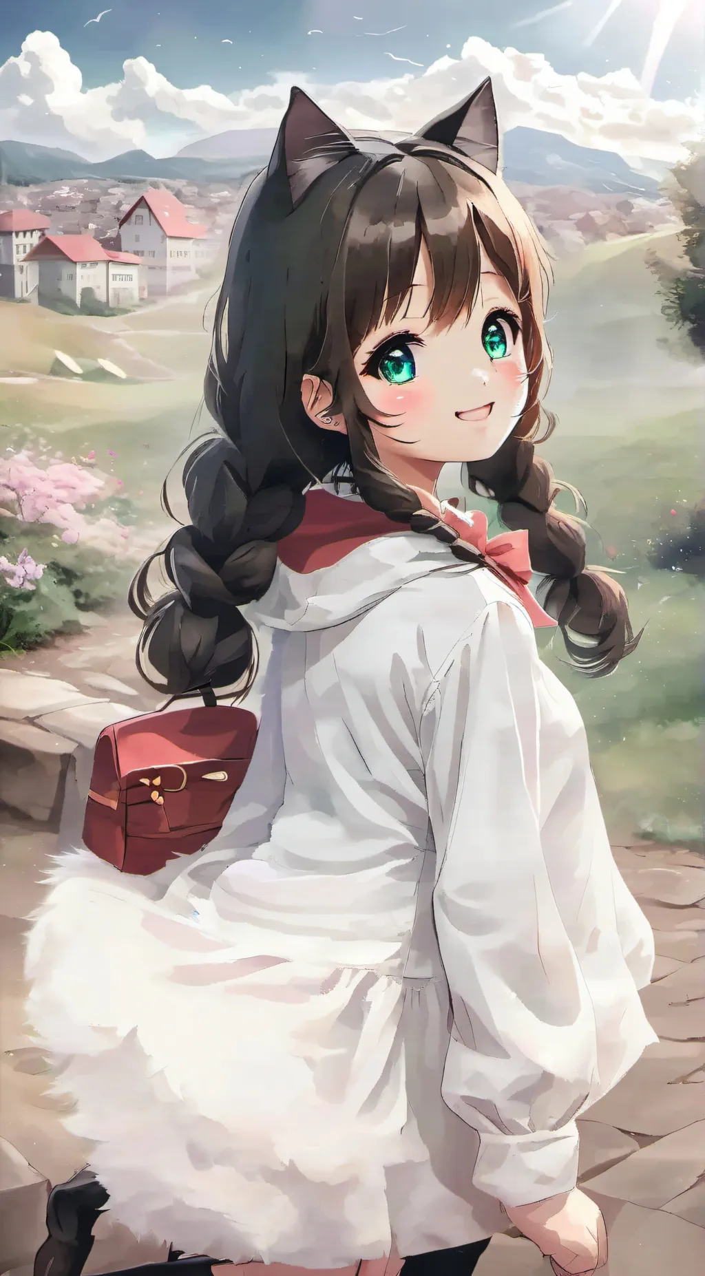 ai character: A cat girl background