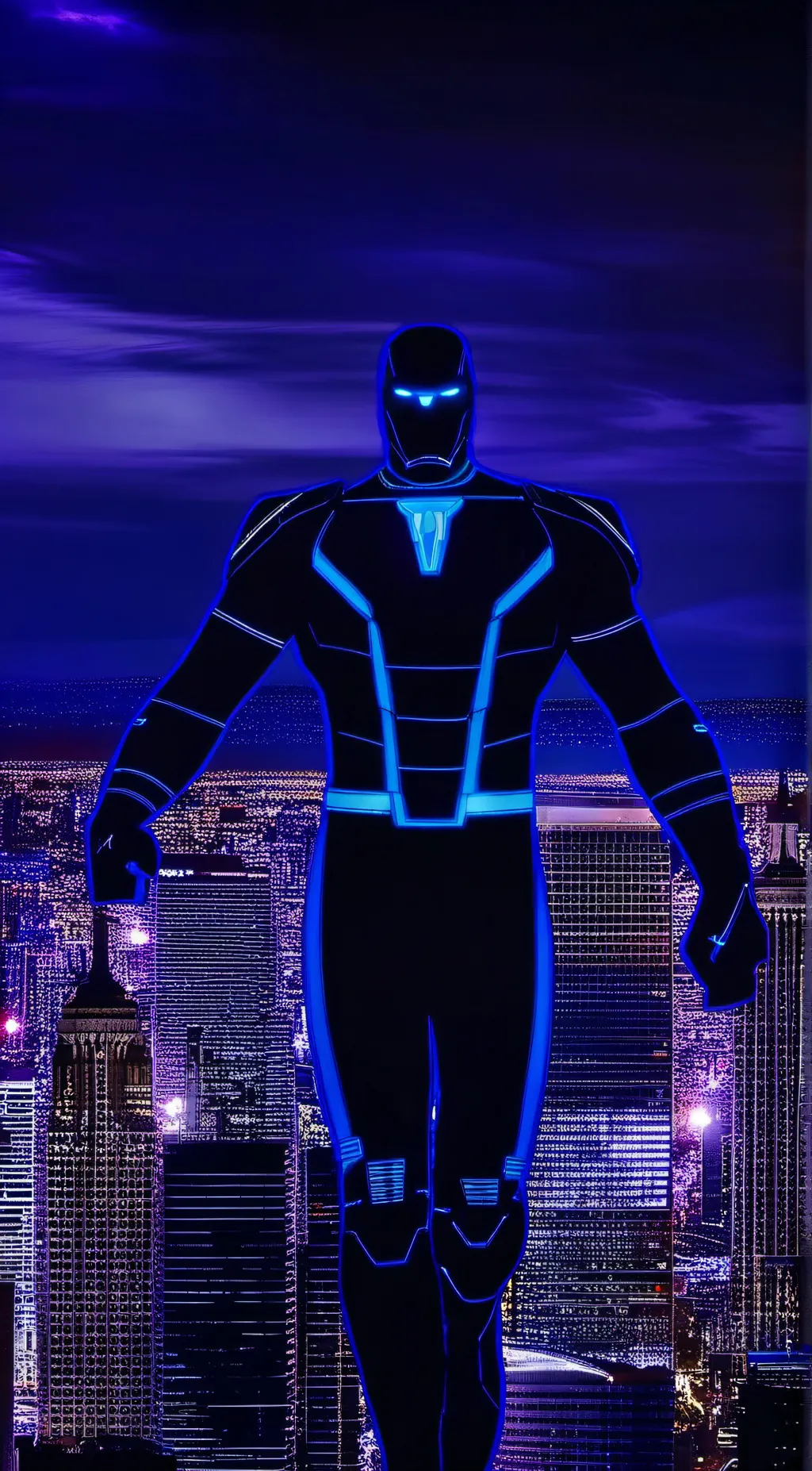 ai character: Blue titan thunder background