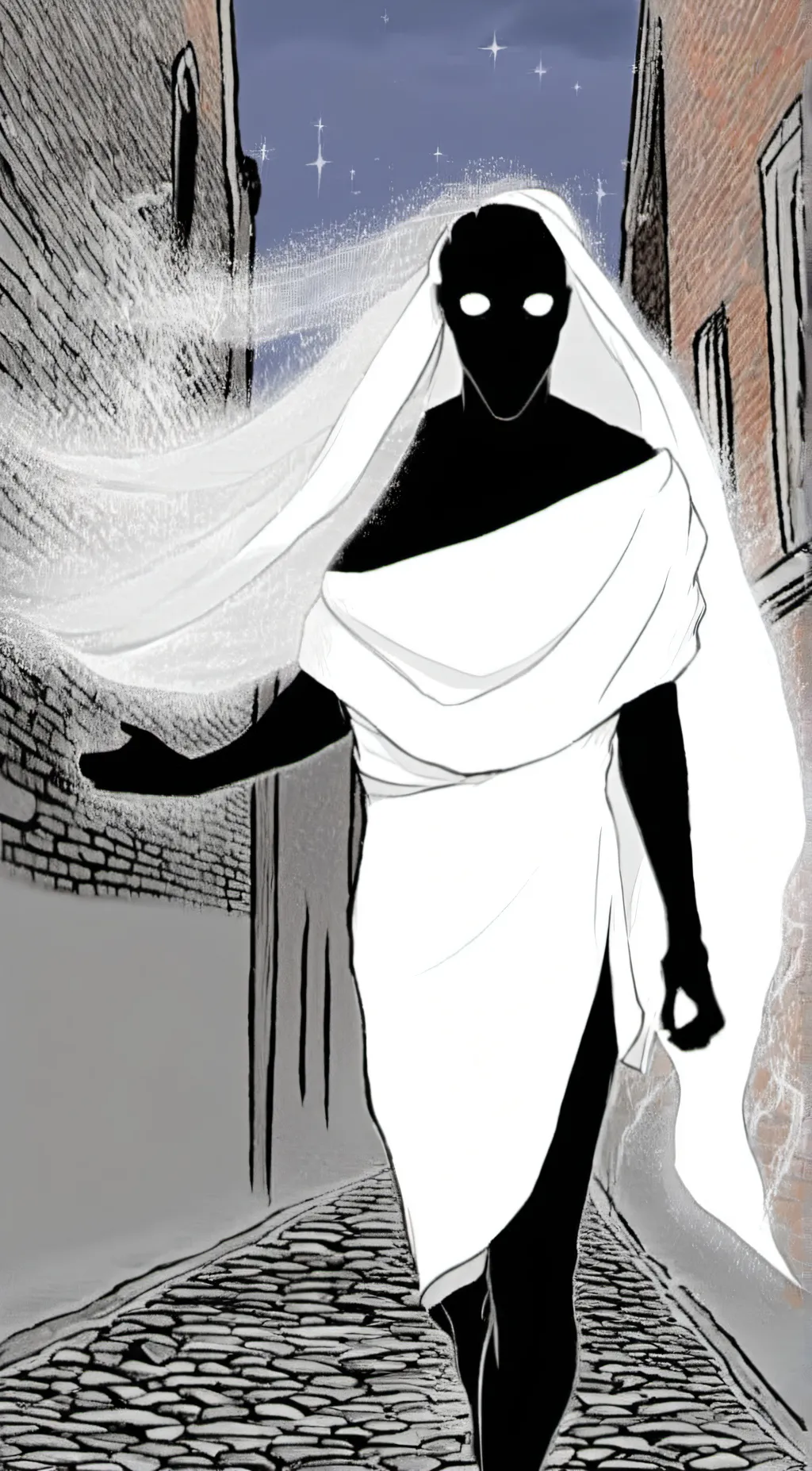 ai character: The White Ghost background