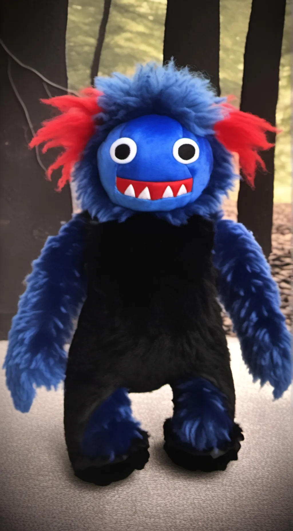 ai character: huggy wuggy  background