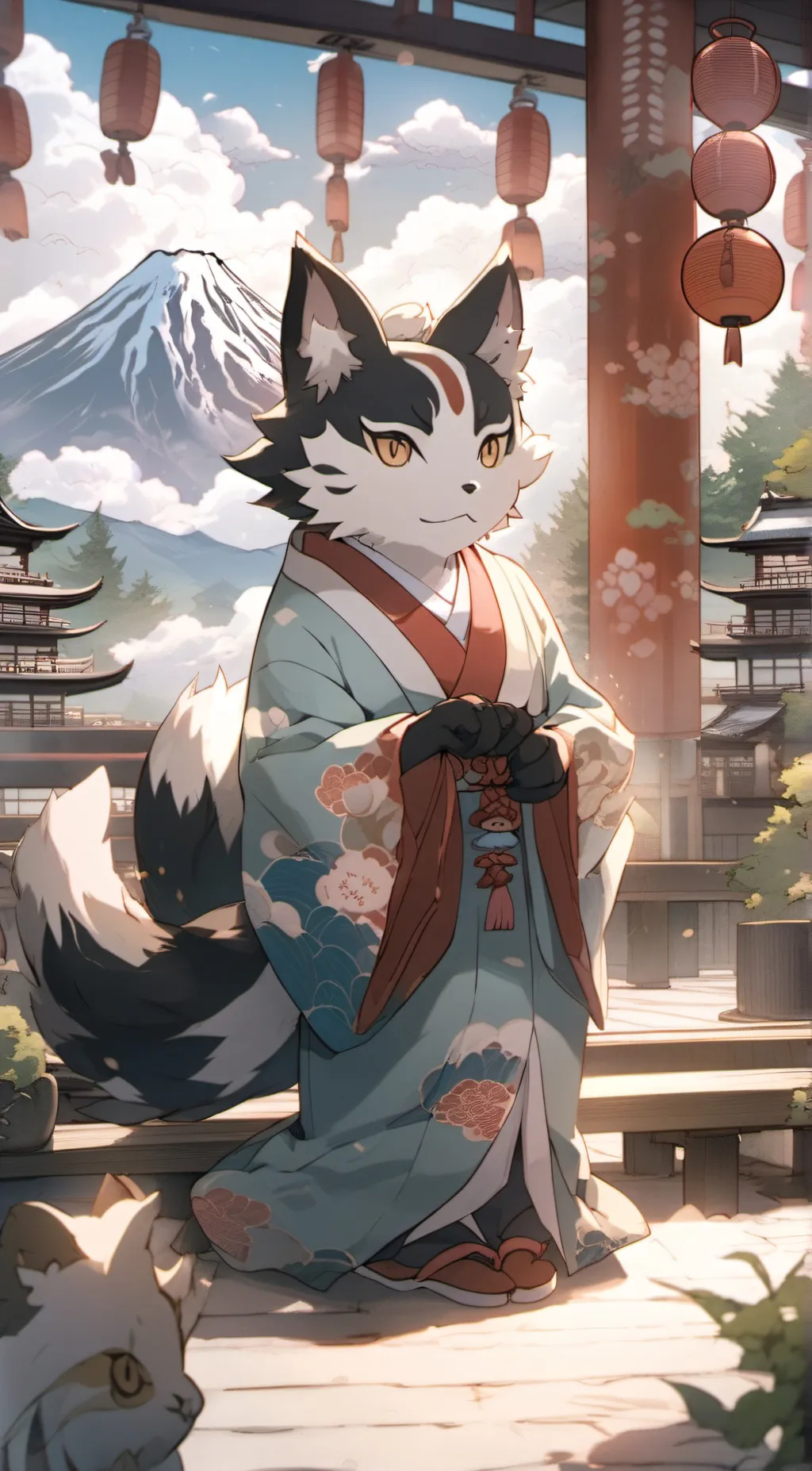 ai character: Bakeneko Yokai background