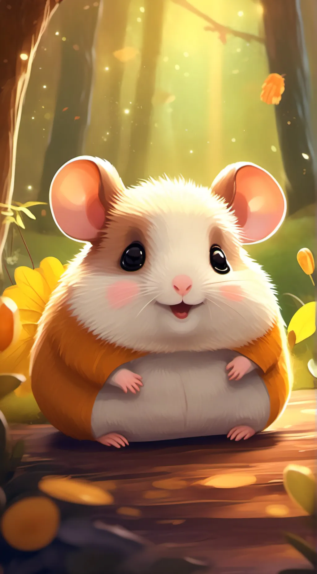 ai character: Cute HAMPTER background