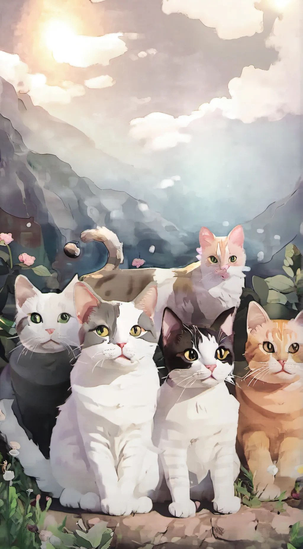 ai character: cats background