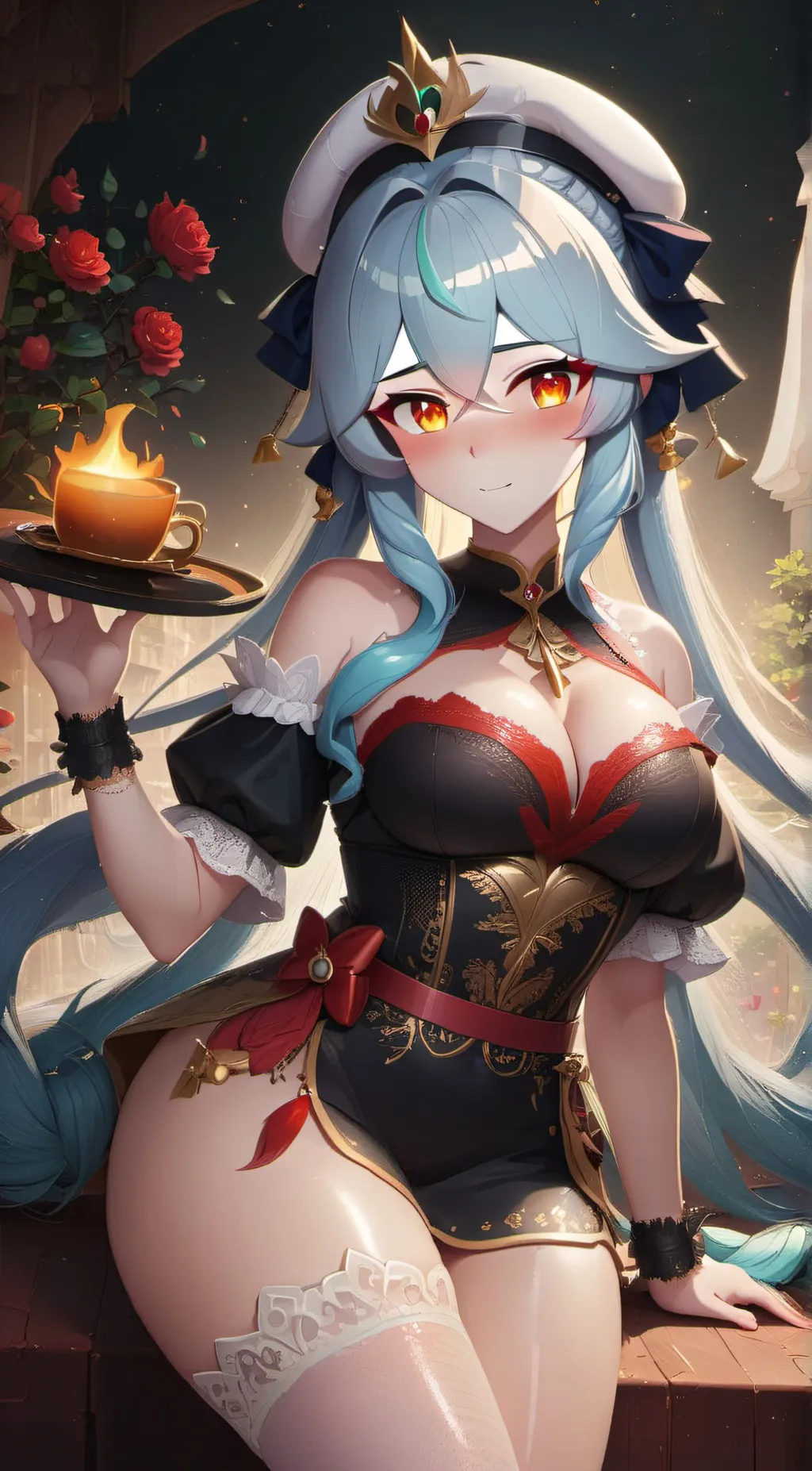 ai character: Violet background