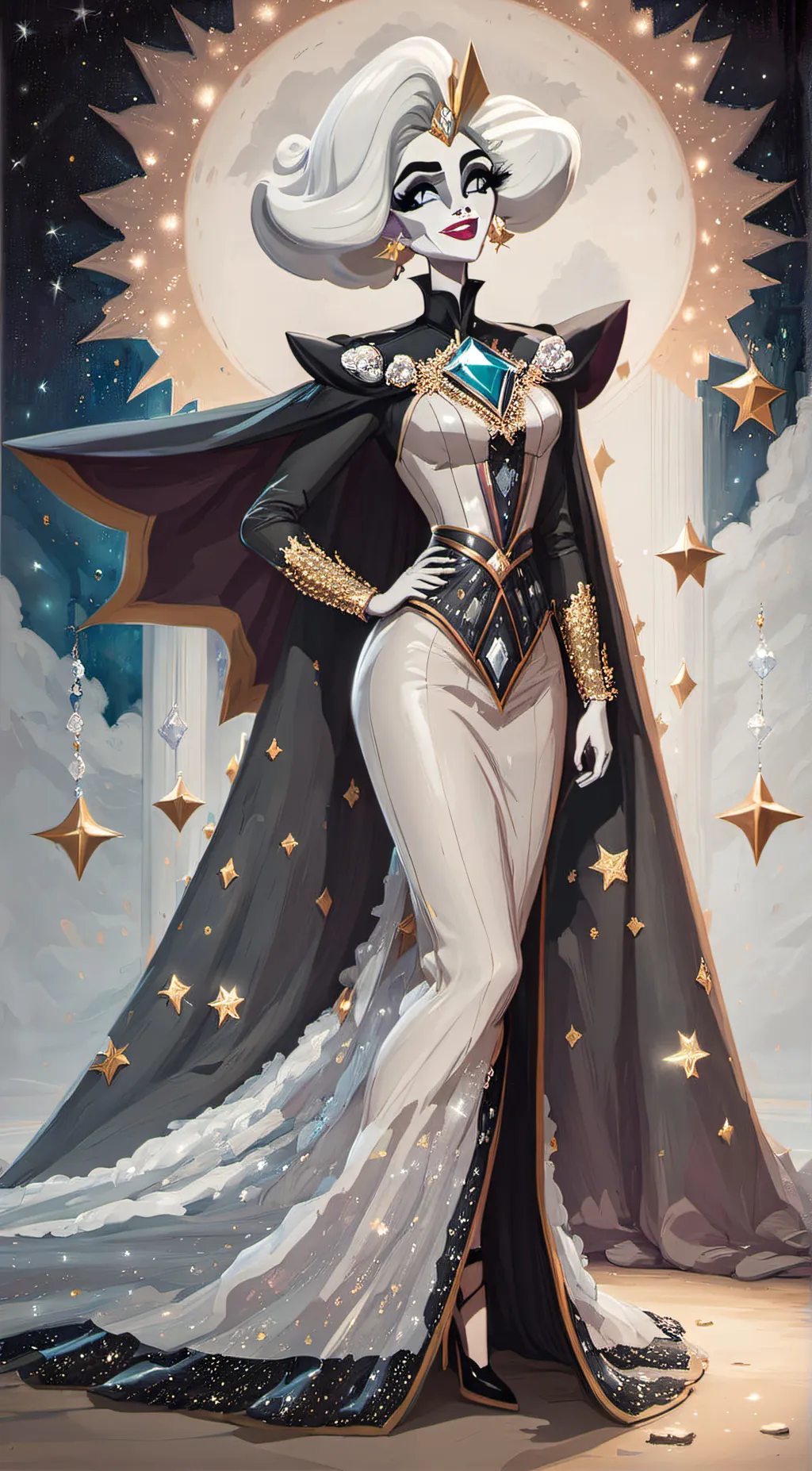 ai character: White Diamond background