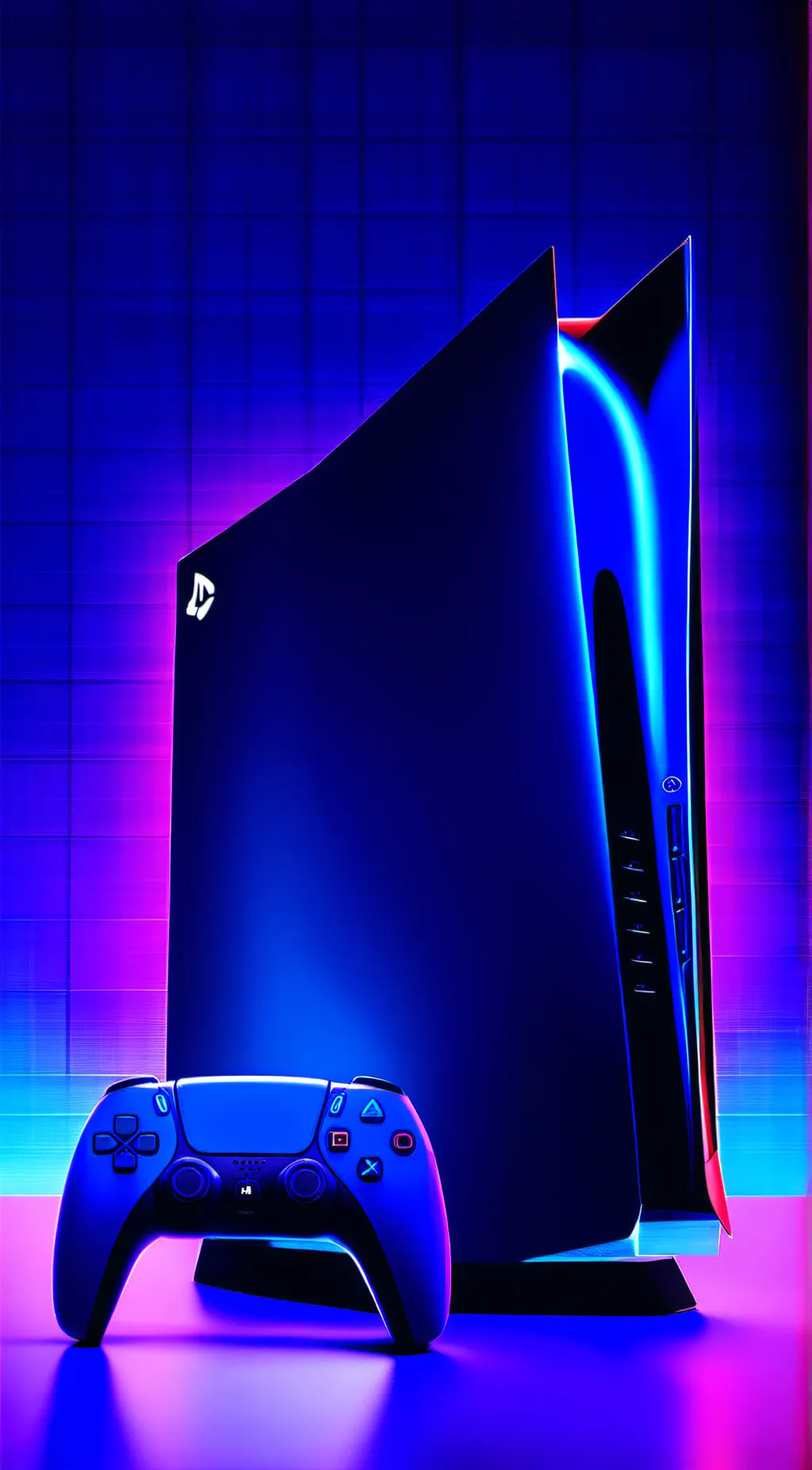 ai character: a Black PS5 background