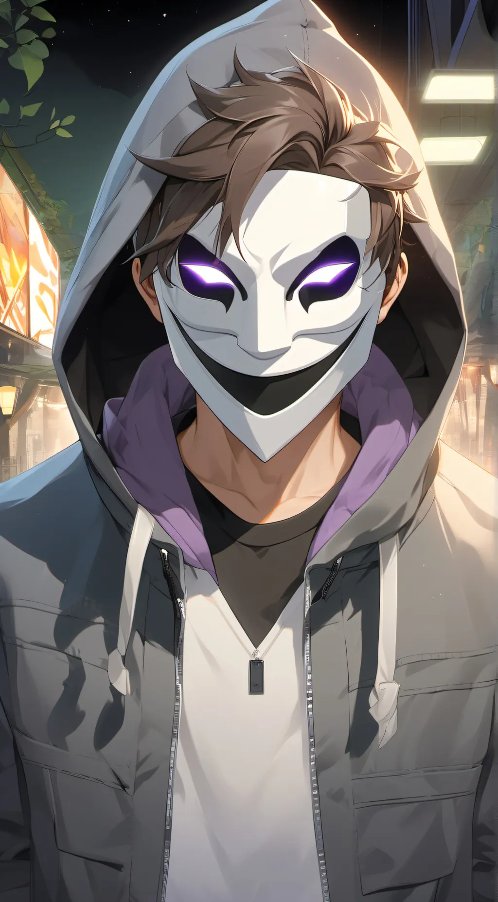 ai character: Masky  background