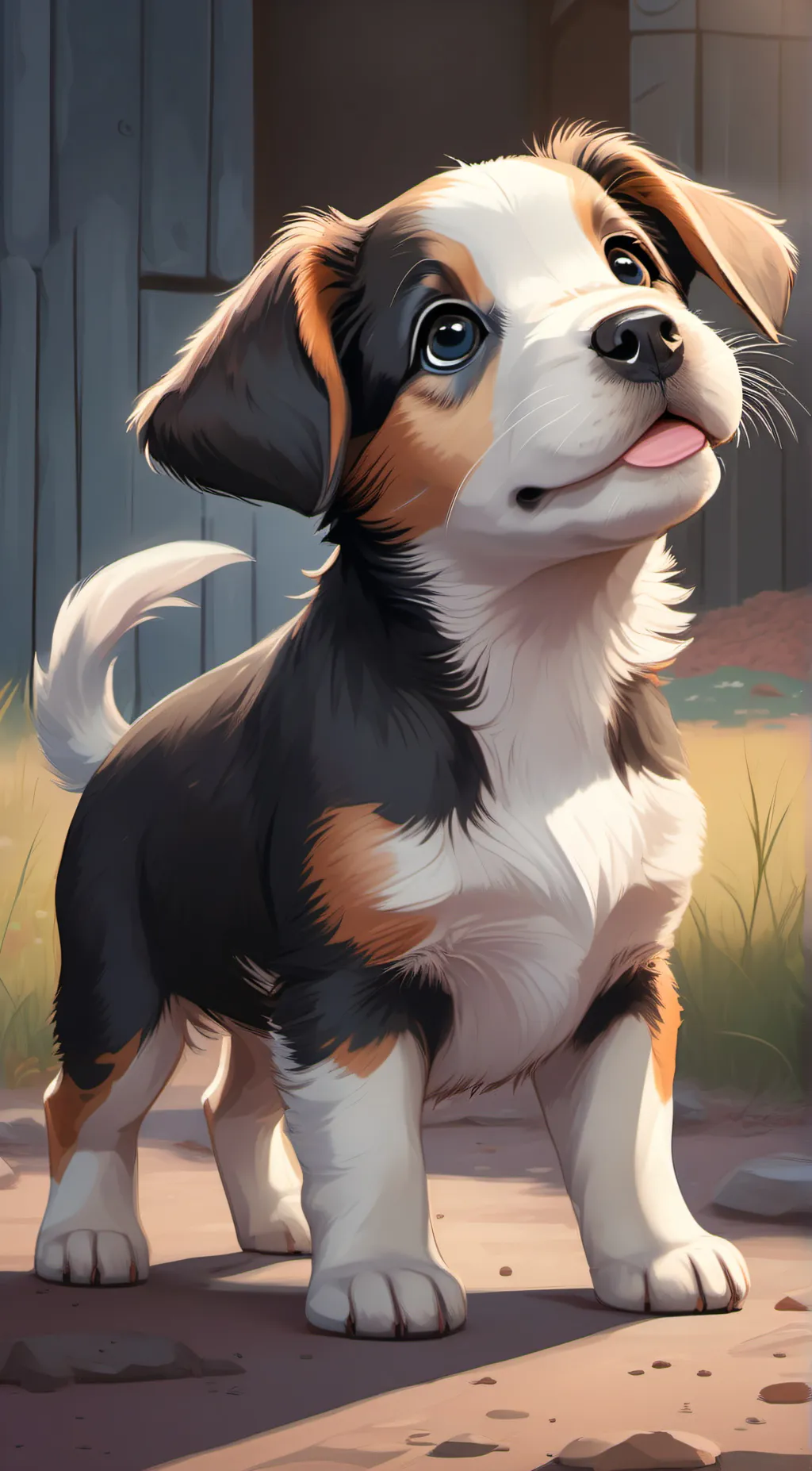 ai character: stray puppy background