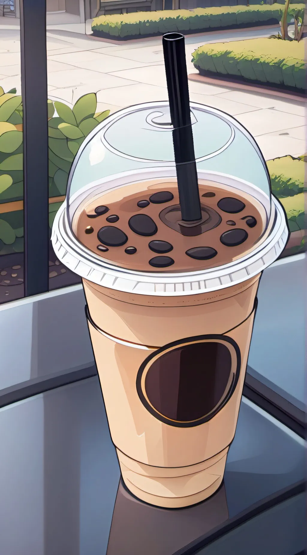 ai character: BoBa tea background