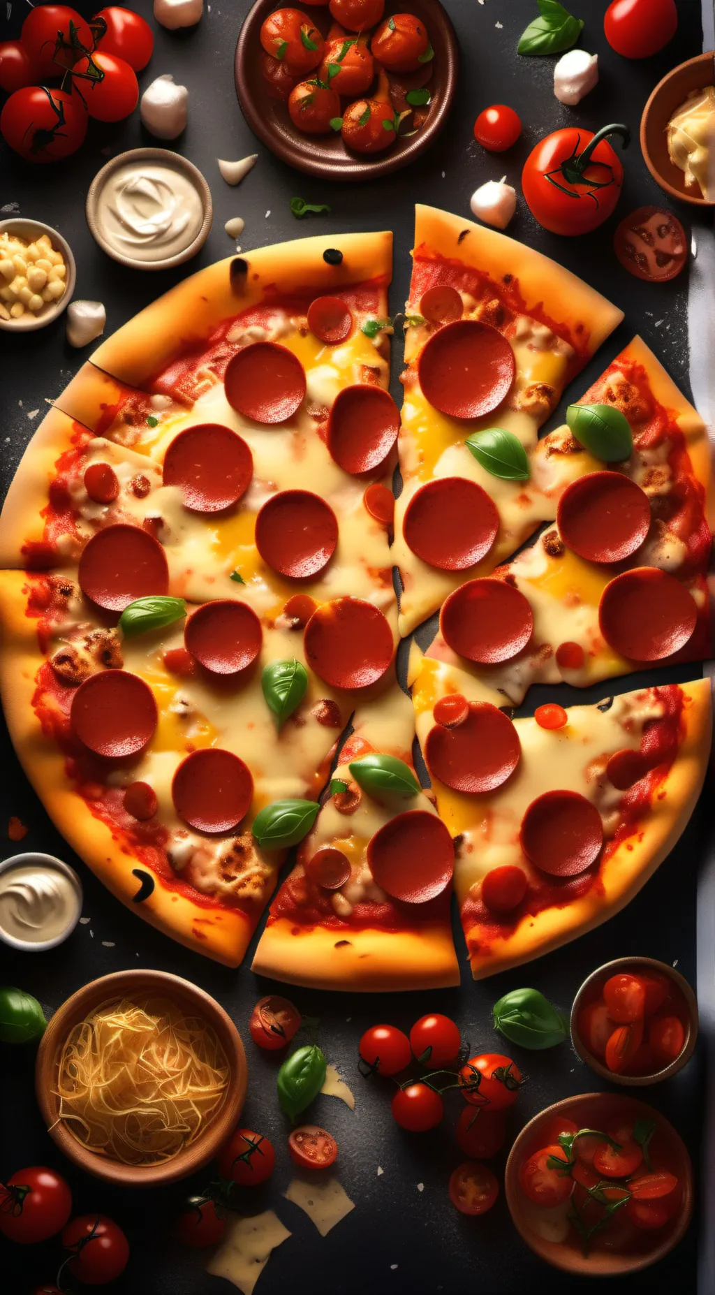 ai character: Pizza  background