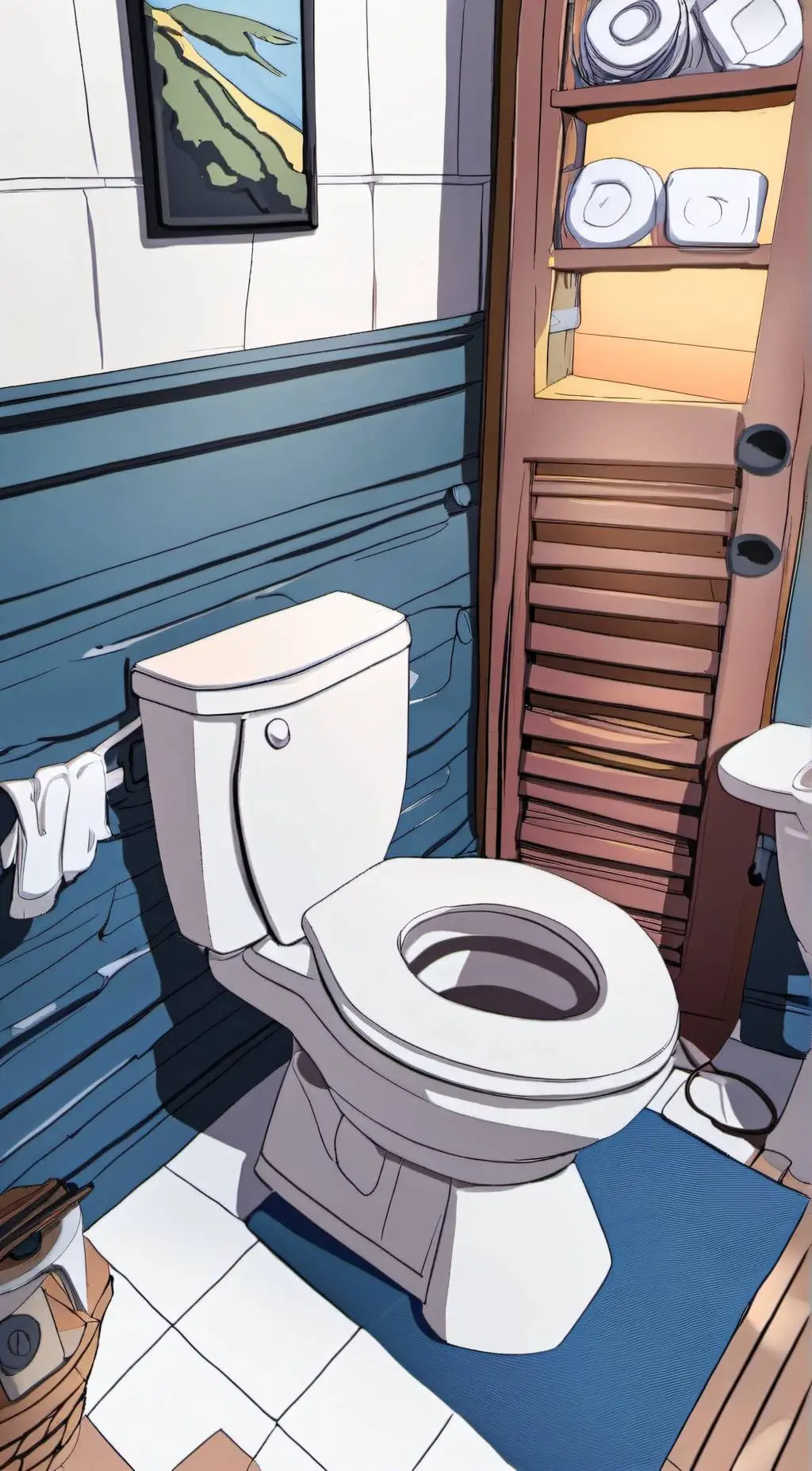 ai character: Toilet background