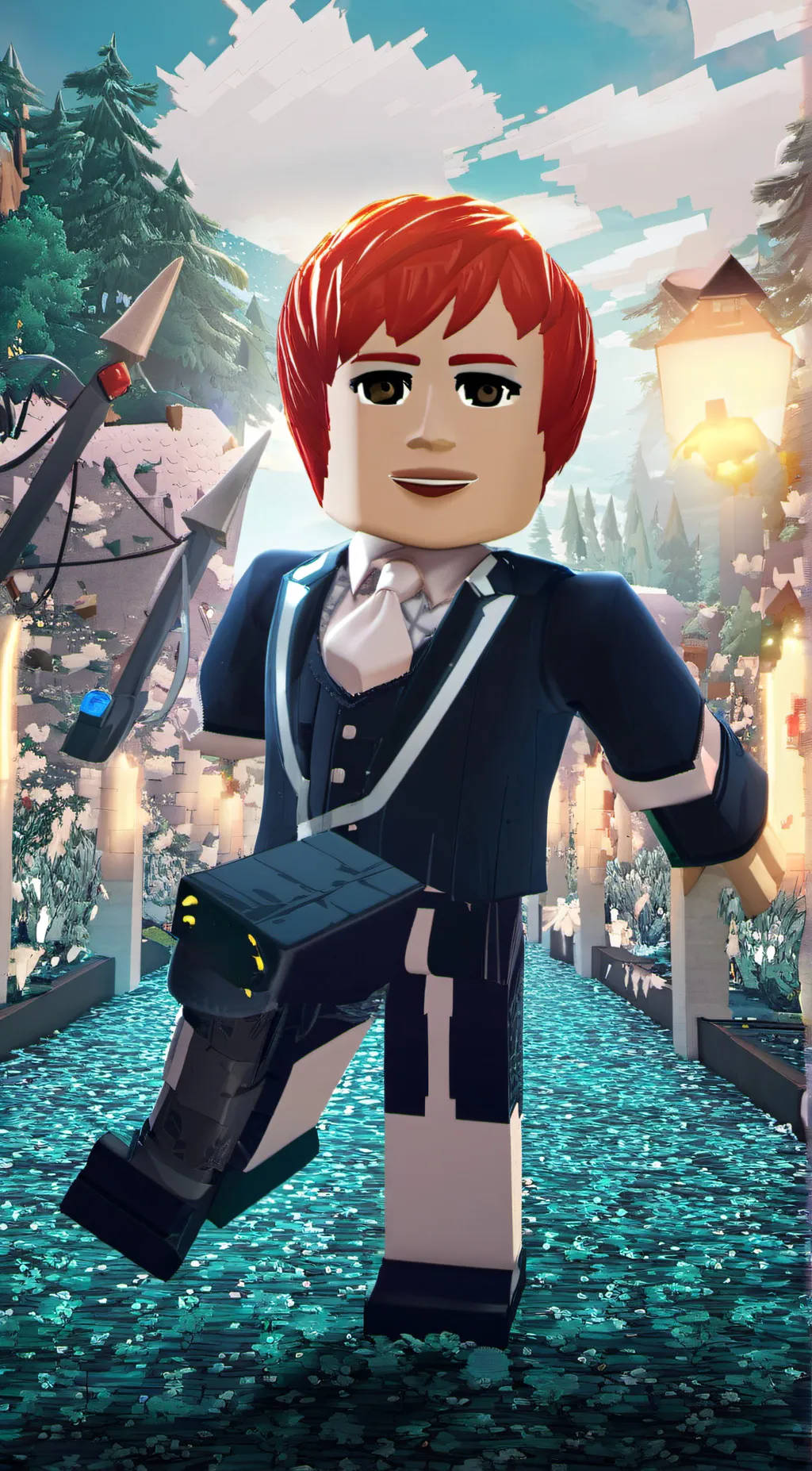 ai character: Roblox noob  background