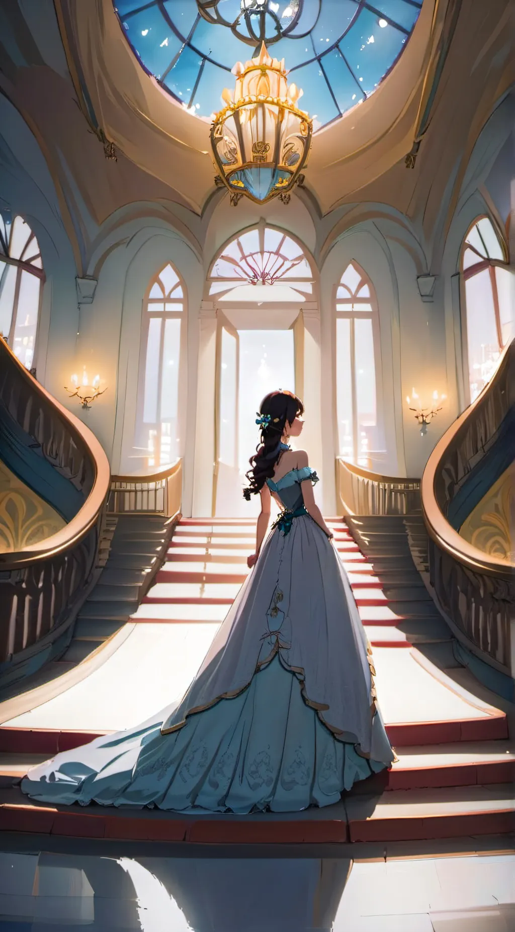 ai character: Violet background