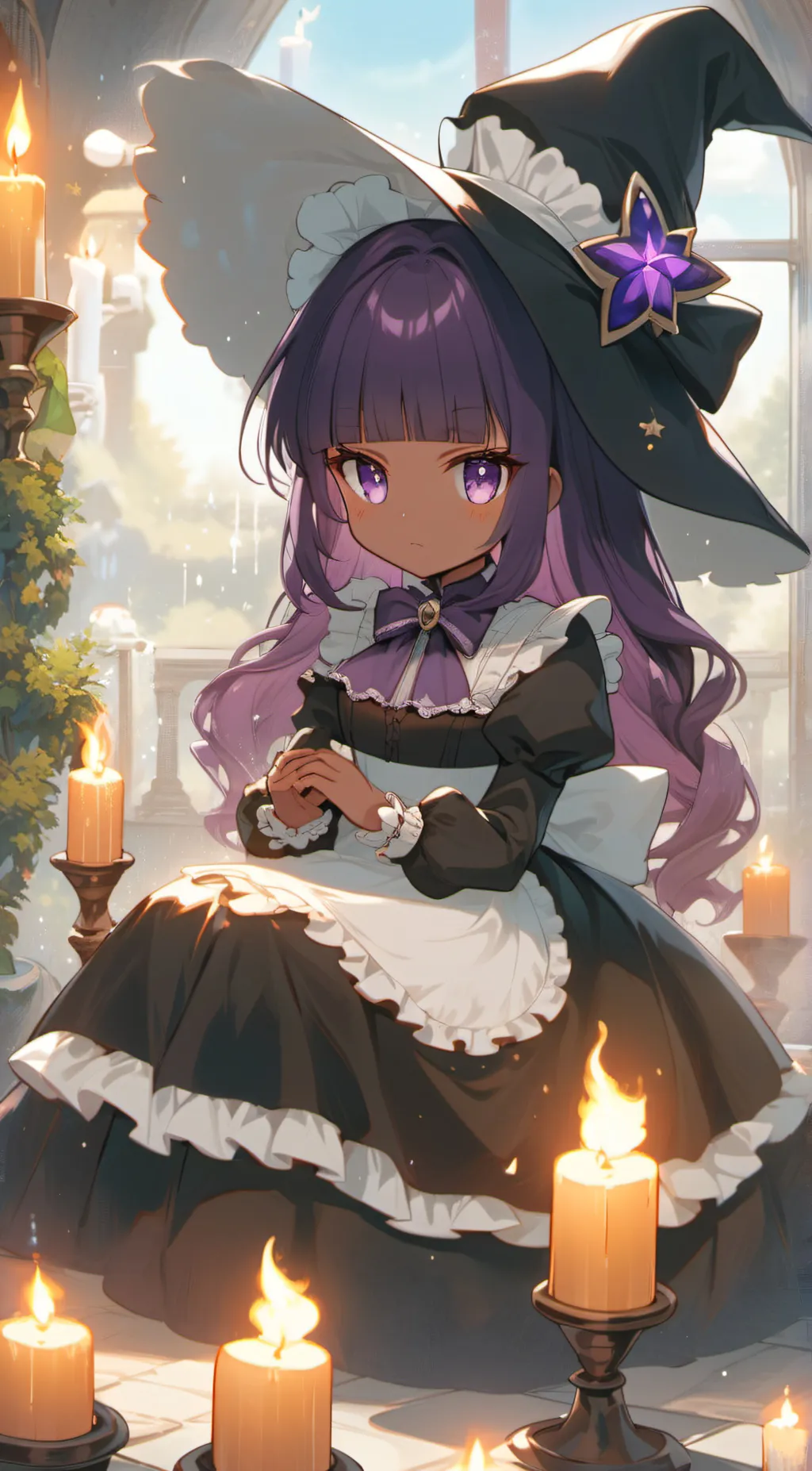 ai character: Black Berry witch background