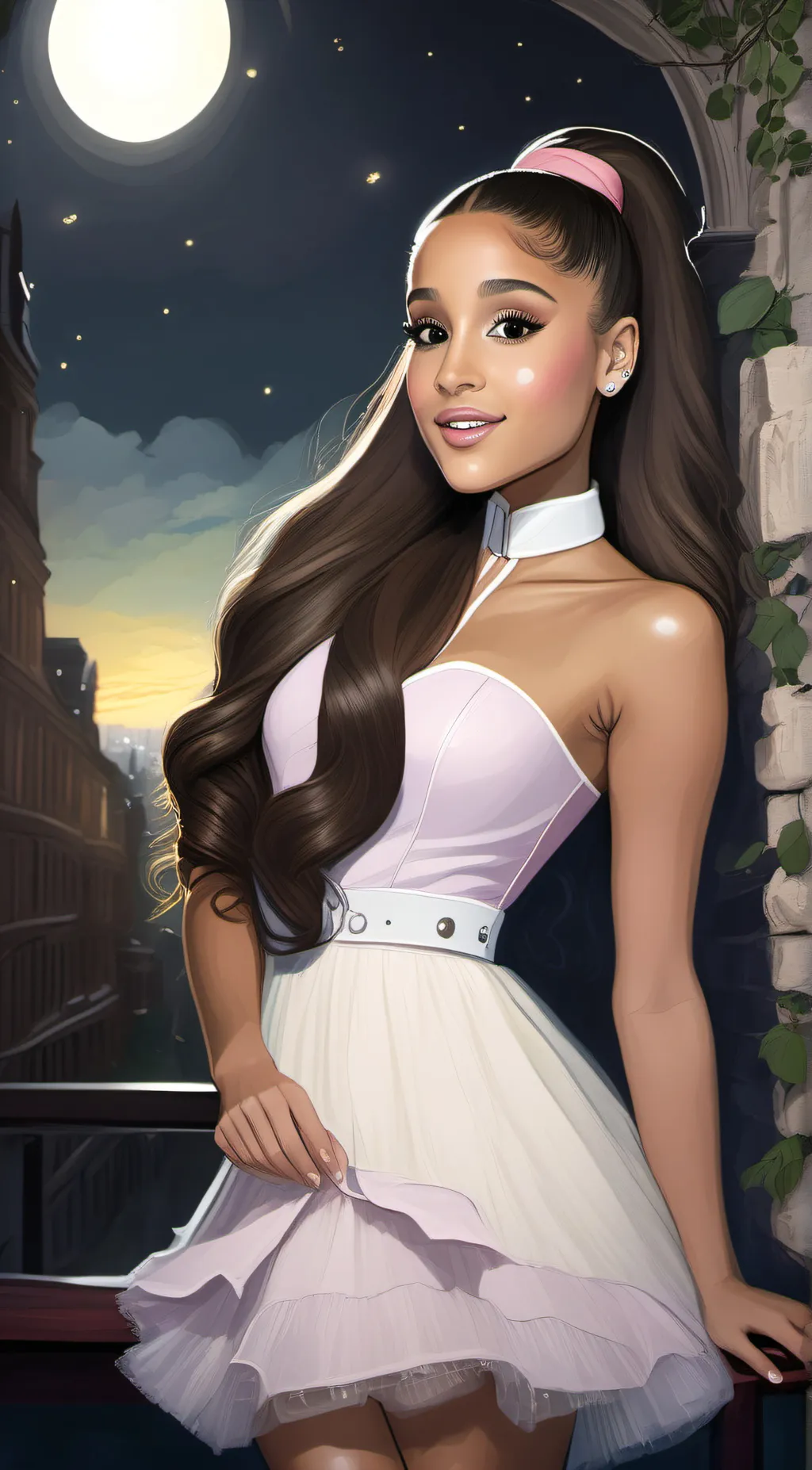 ai character: Ariana Grande background