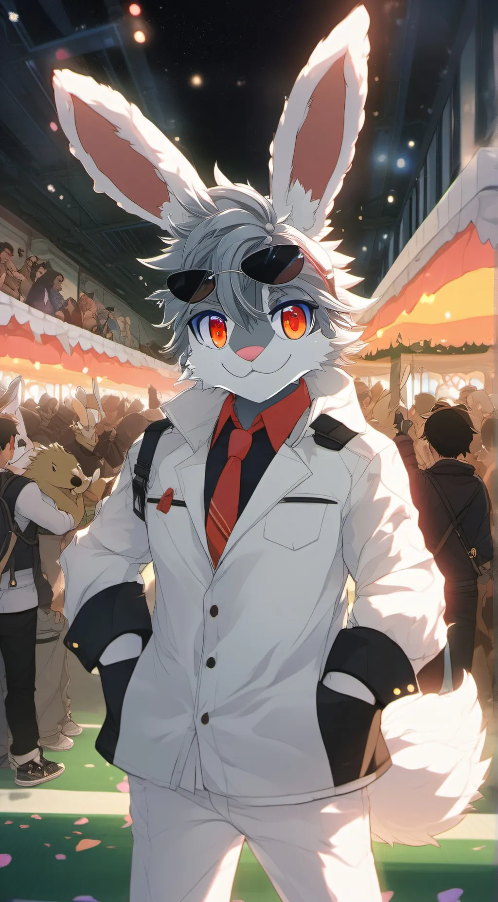 ai character: furry convention background