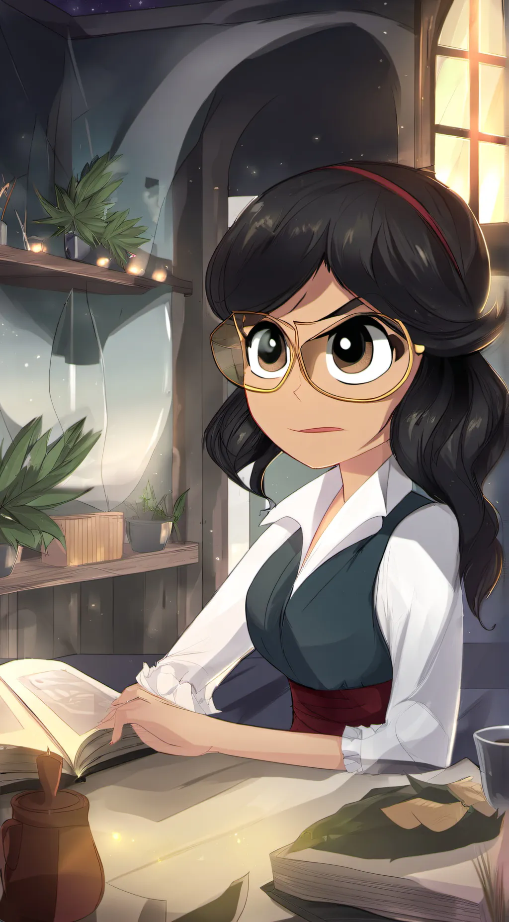 ai character: nerdy questions background