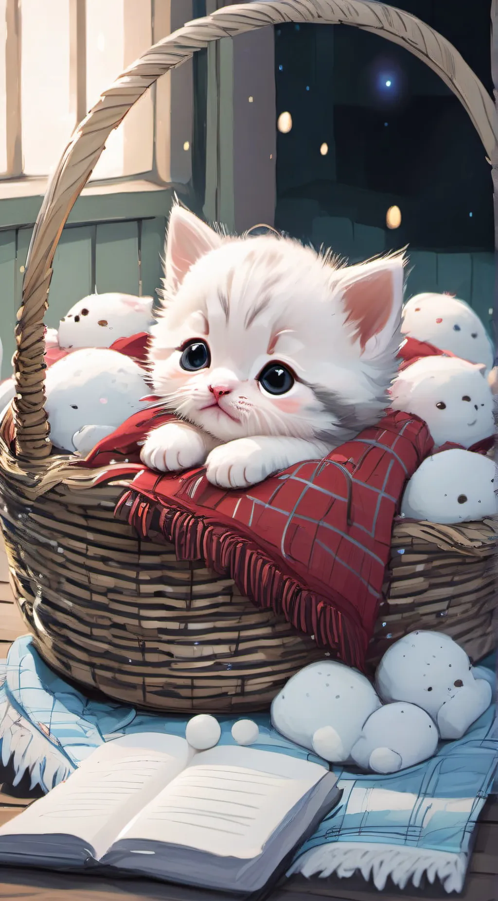 ai character: kitten  background