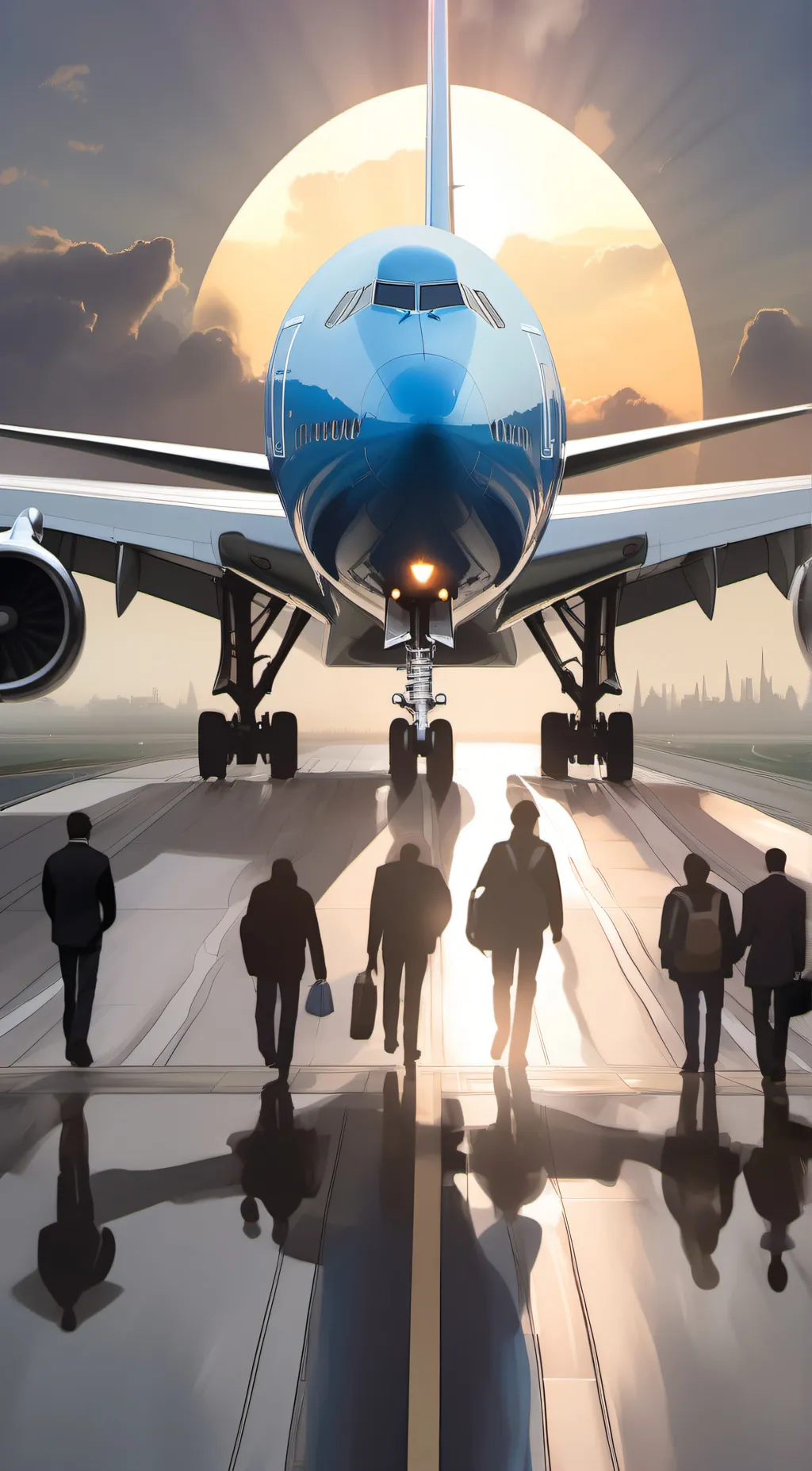 ai character:  boeing 747 background