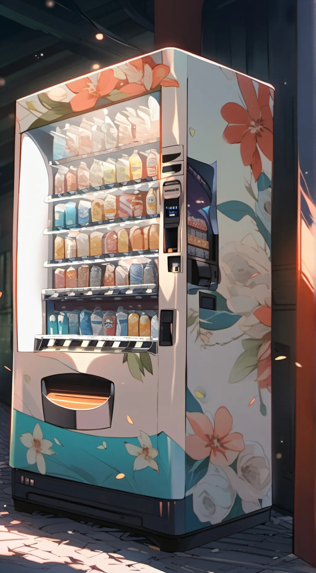 ai character: Vending machine background