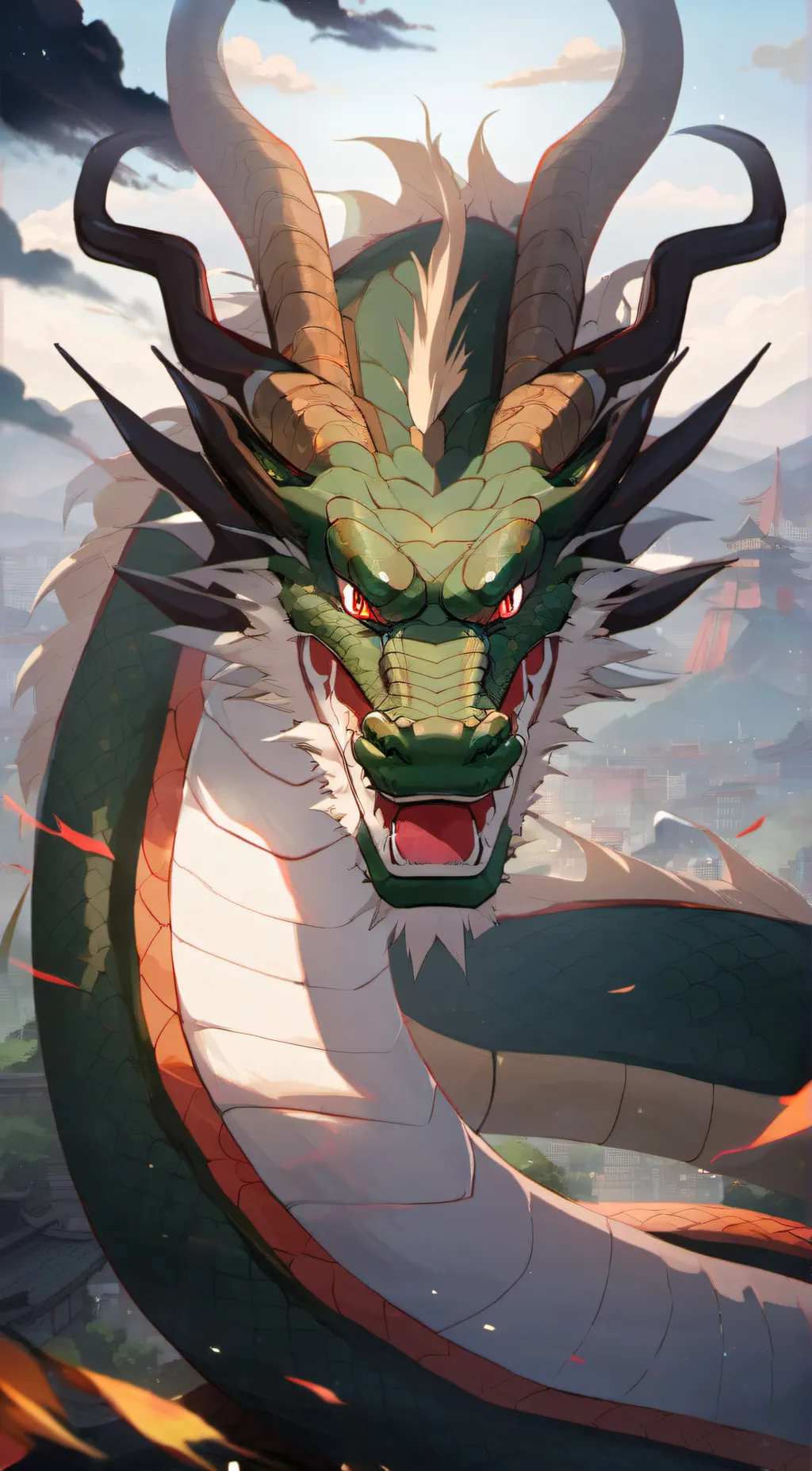 ai character: shenron  background