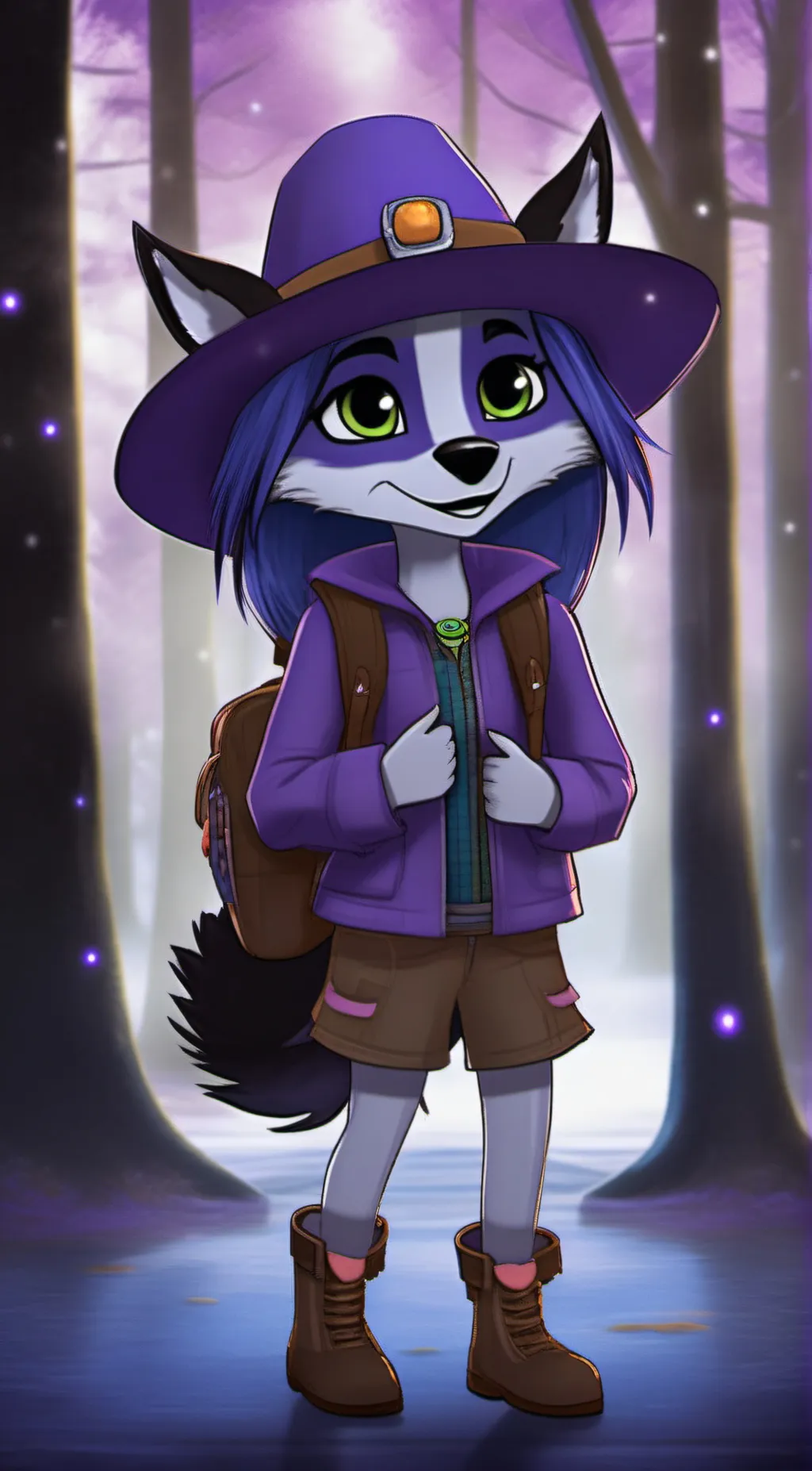 ai character: Violet  background