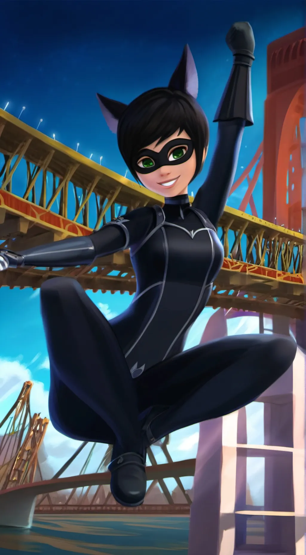 ai character: (fûta) Lady Noir background