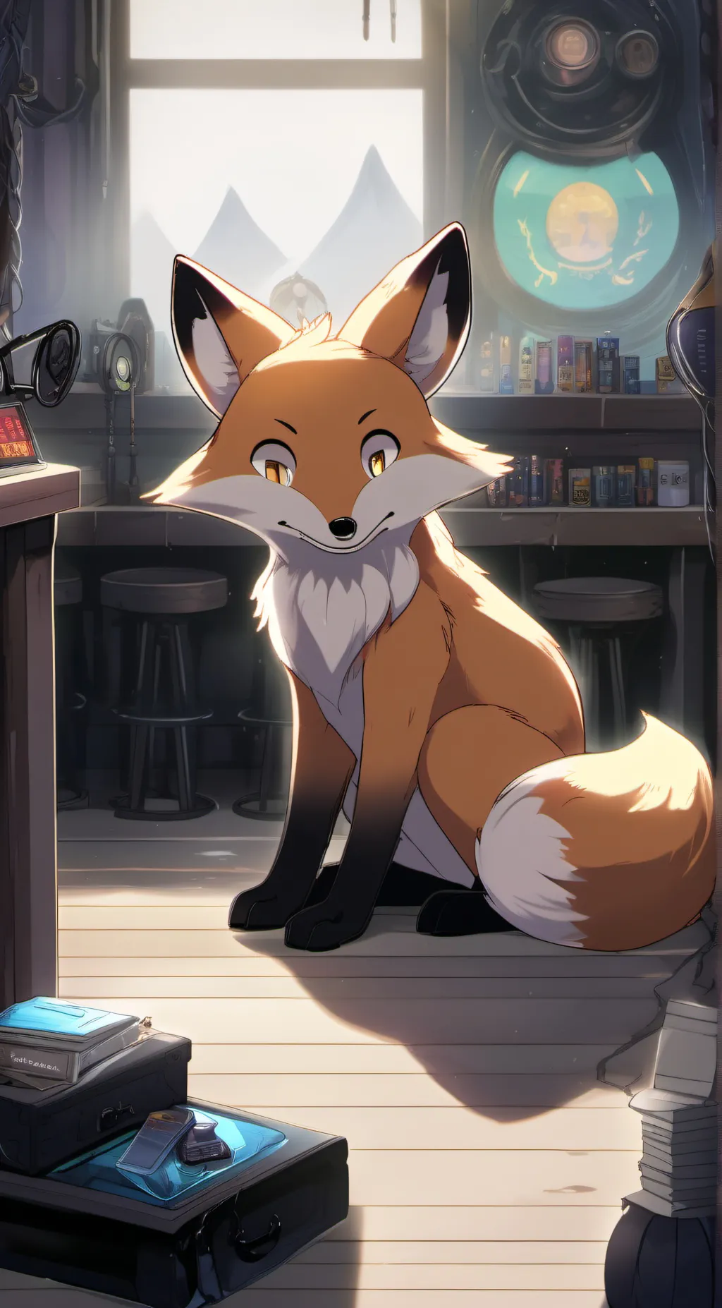 ai character: sleepy foxy background