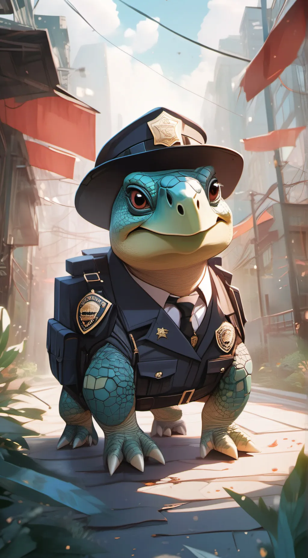 ai character: Cop Turtle background