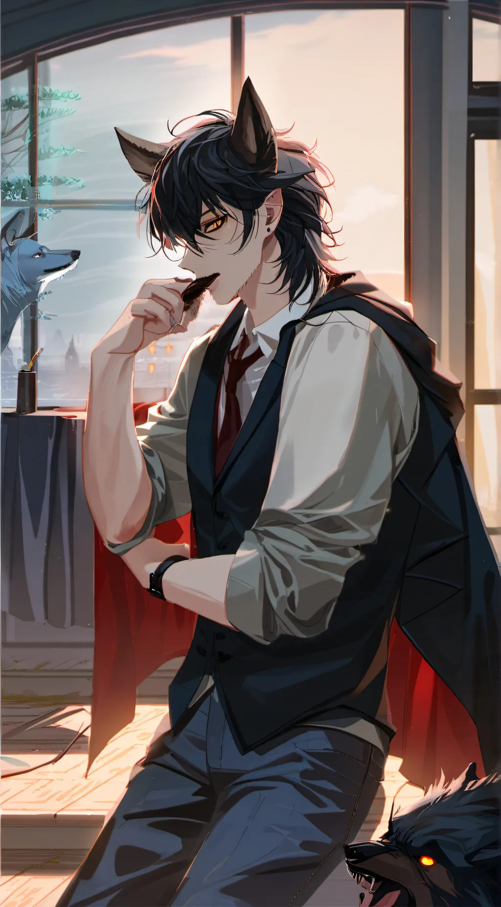 ai character: alex🖤🩶 background