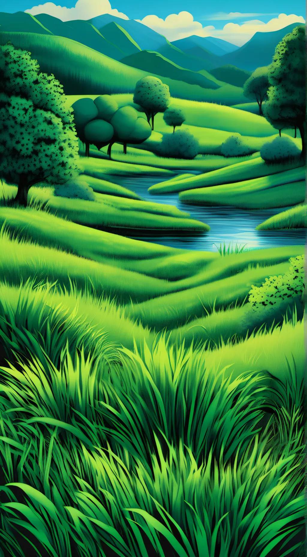 ai character: grass background