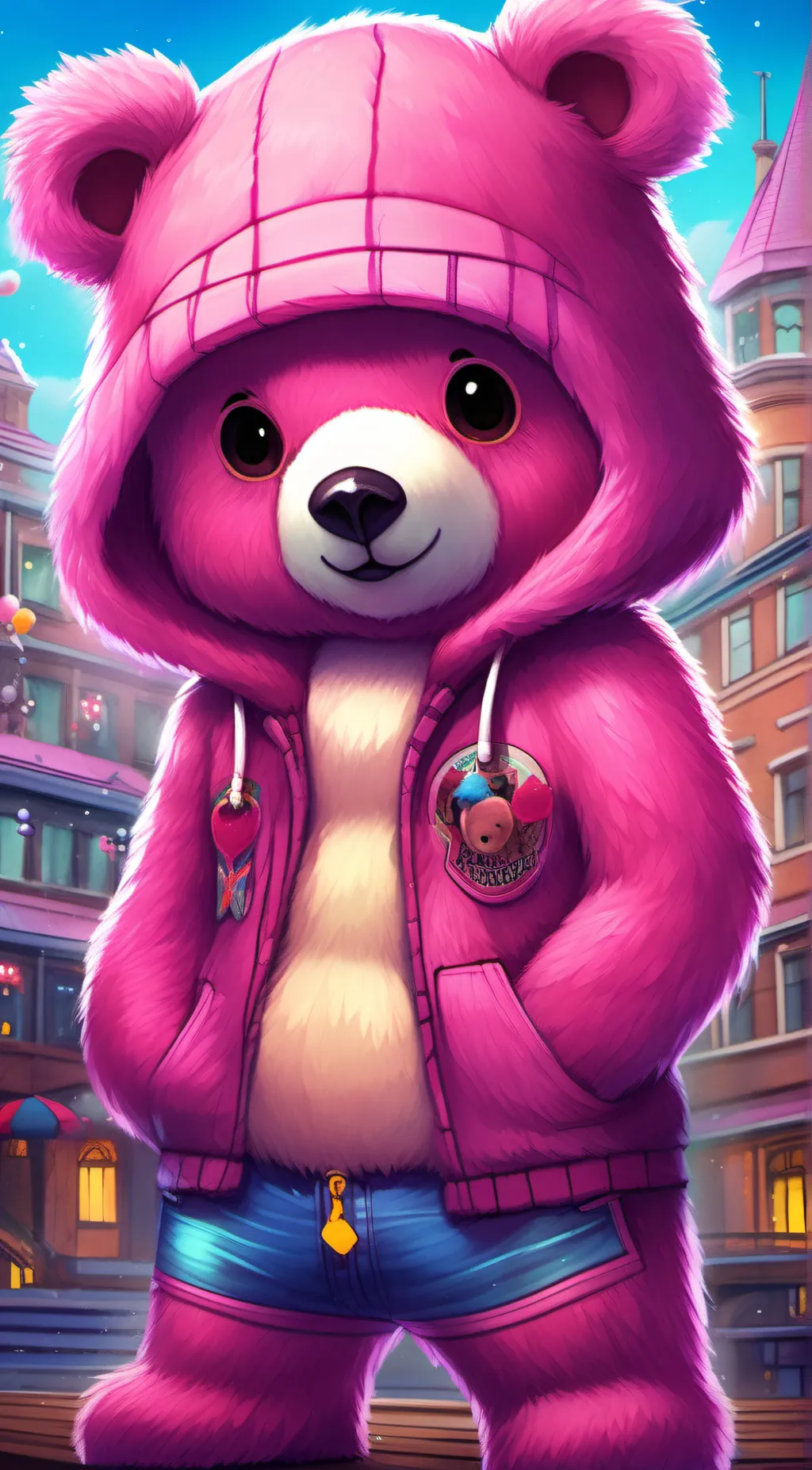 ai character: pink cutie  background