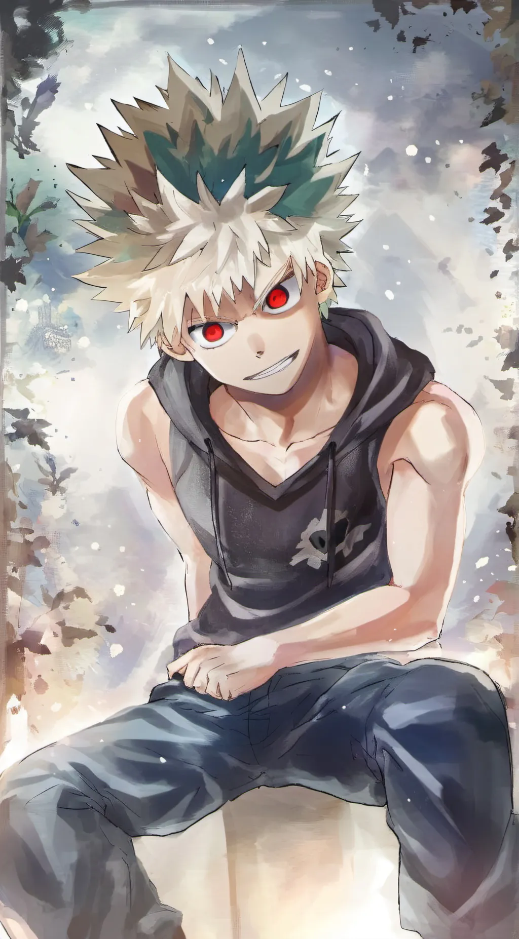 ai character: Katsuki Bakugo background