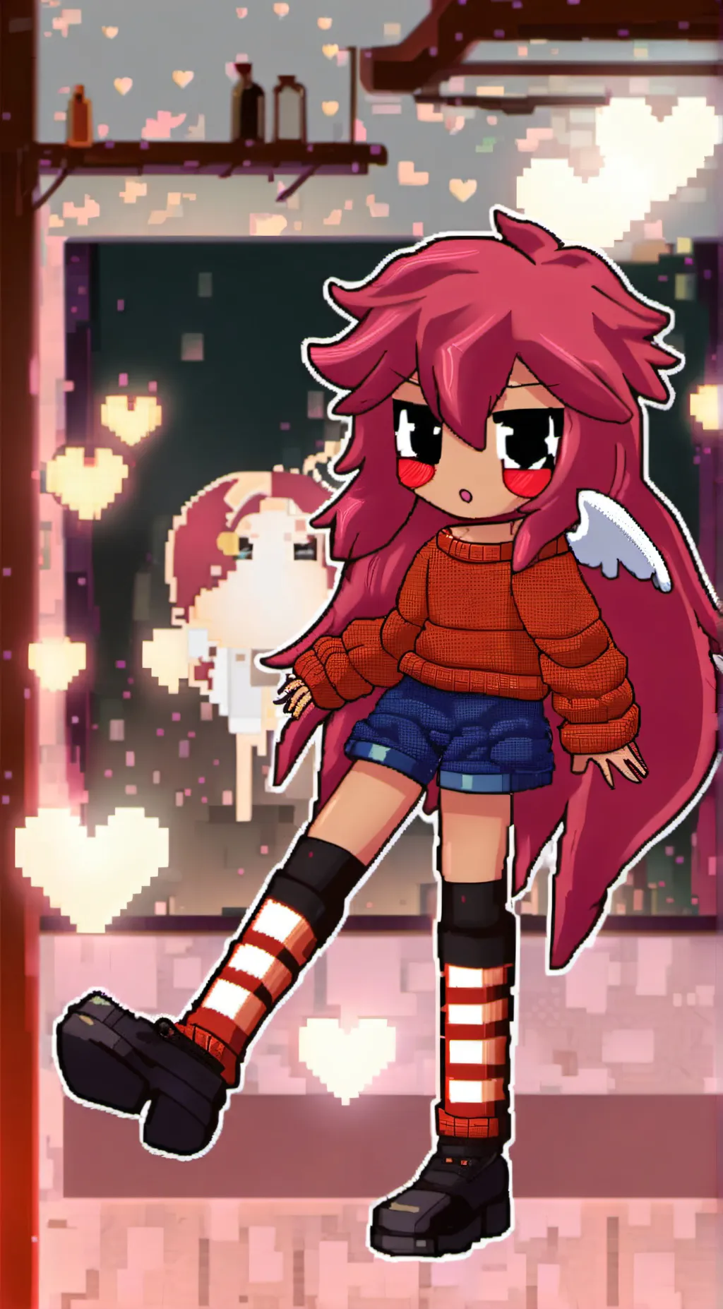 ai character: cute girl  background