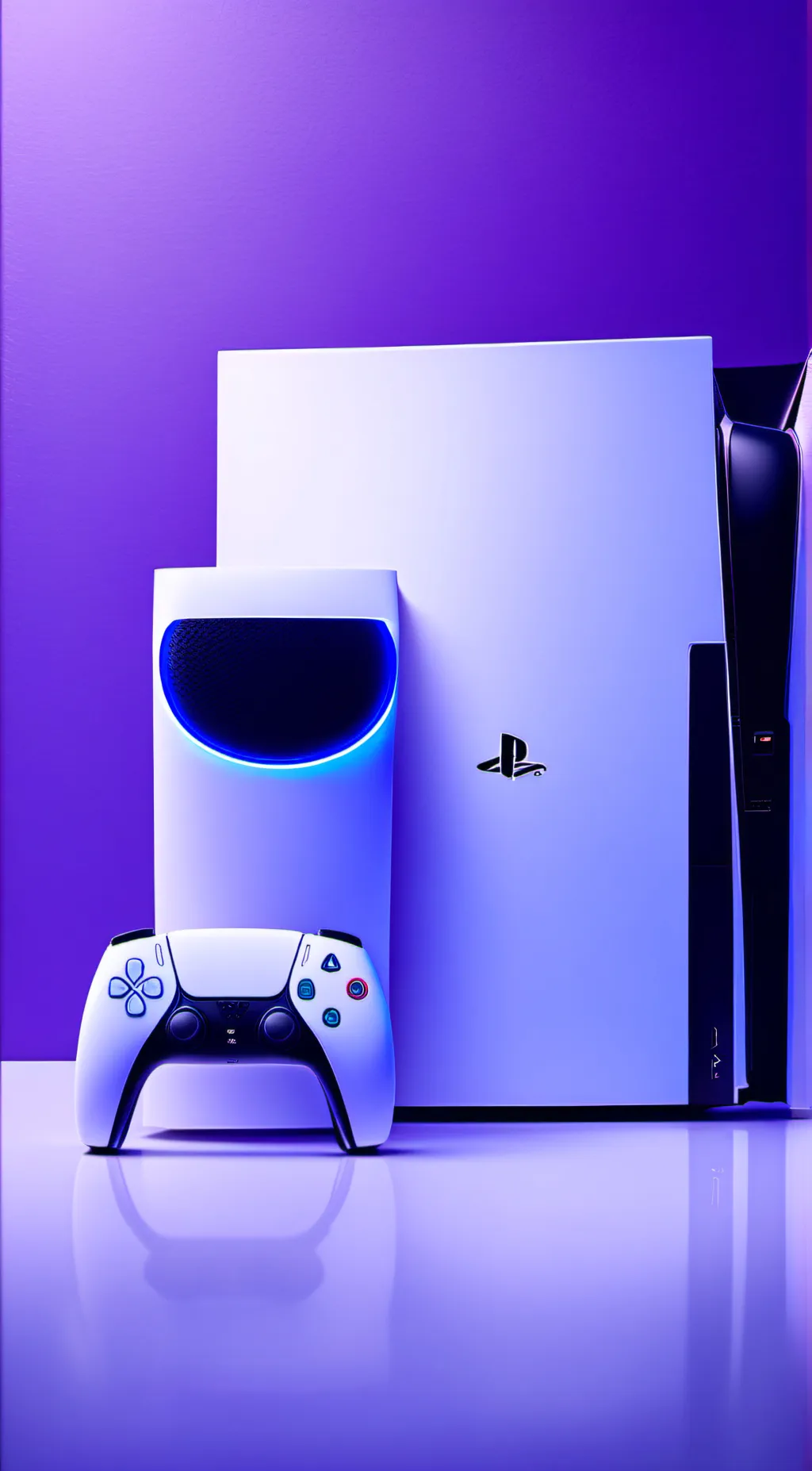 ai character: The PS5 white background