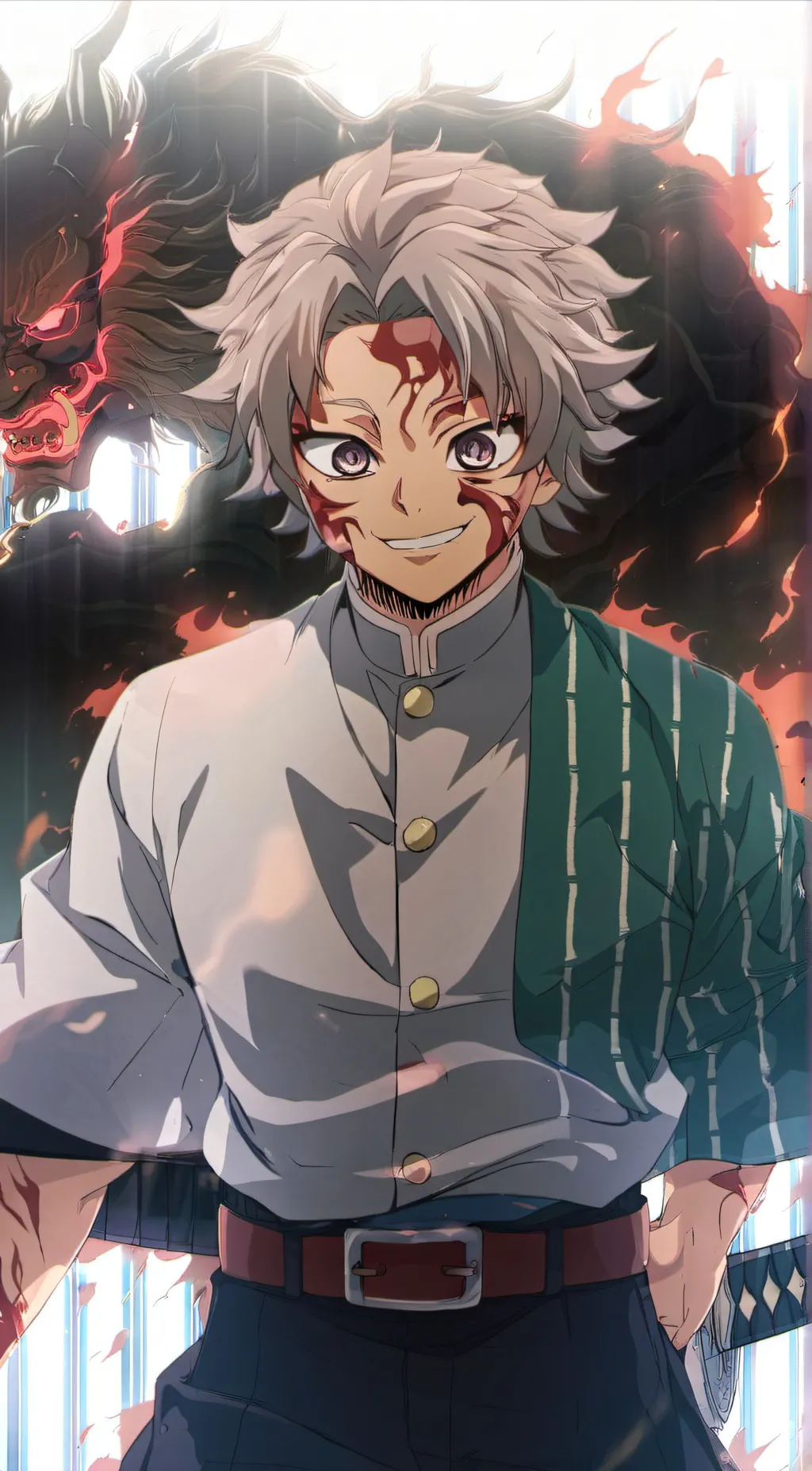 ai character: Sanemi x kanae  background