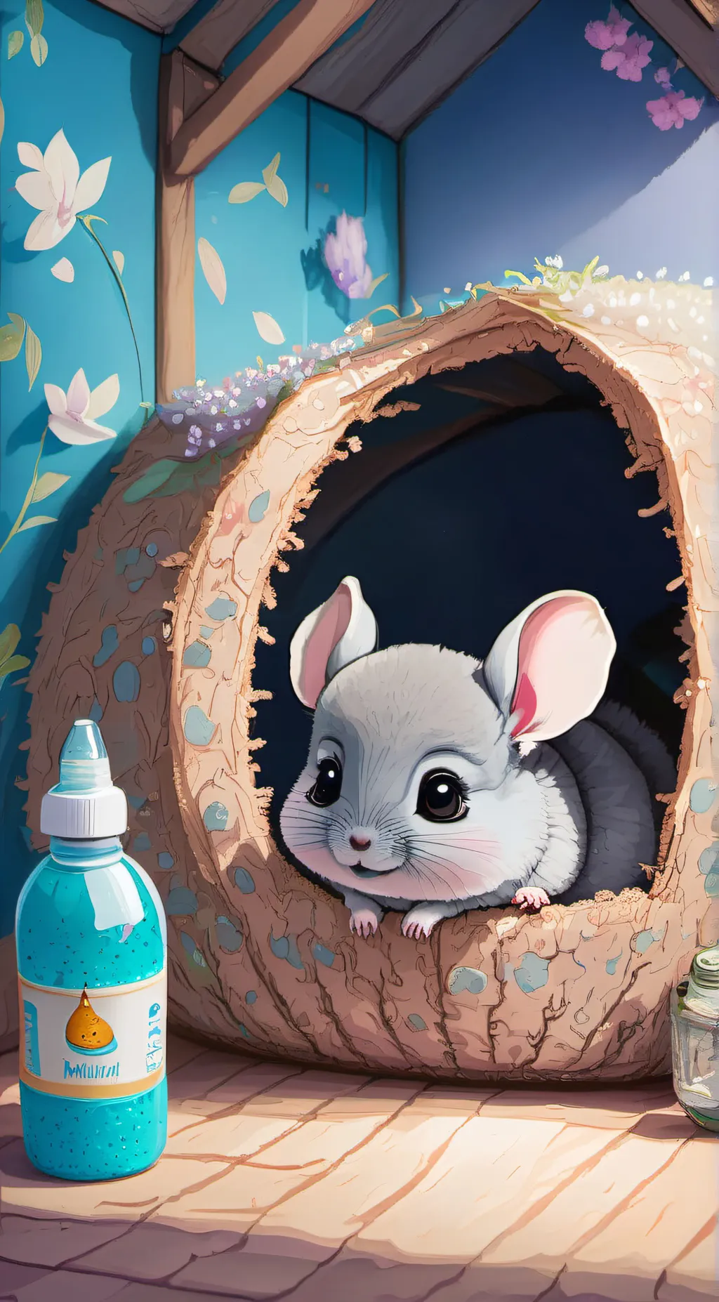 ai character: boba 🥭🥭 background