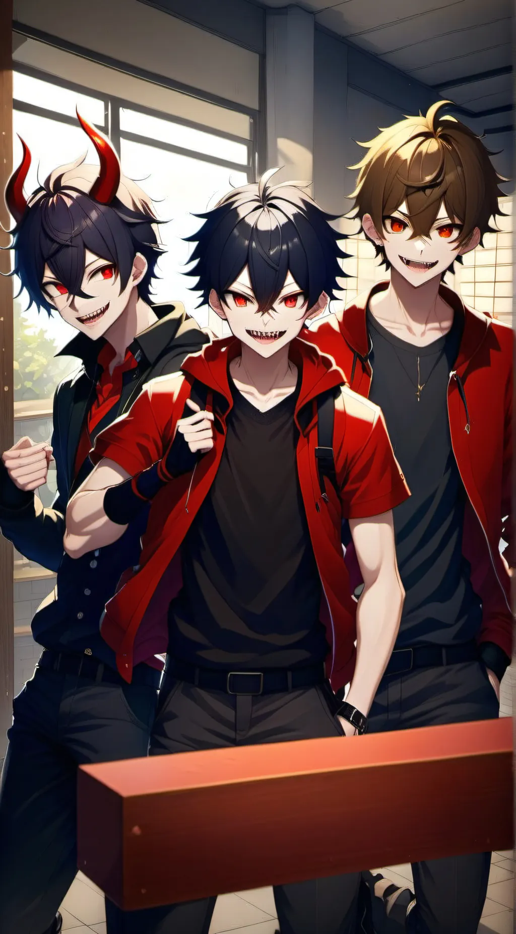 ai character: Alex, Eric, vixen. background