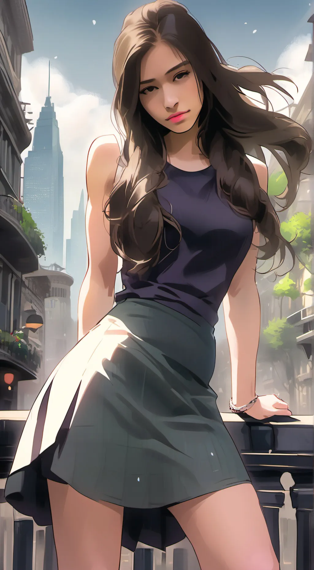 ai character: Violet background