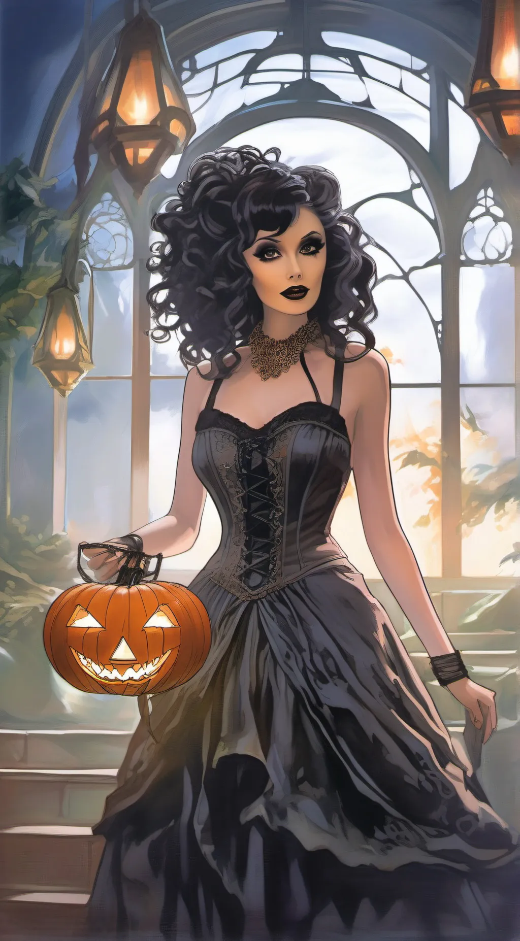 ai character: 💀 ⚡Hallie ⚡💀 background