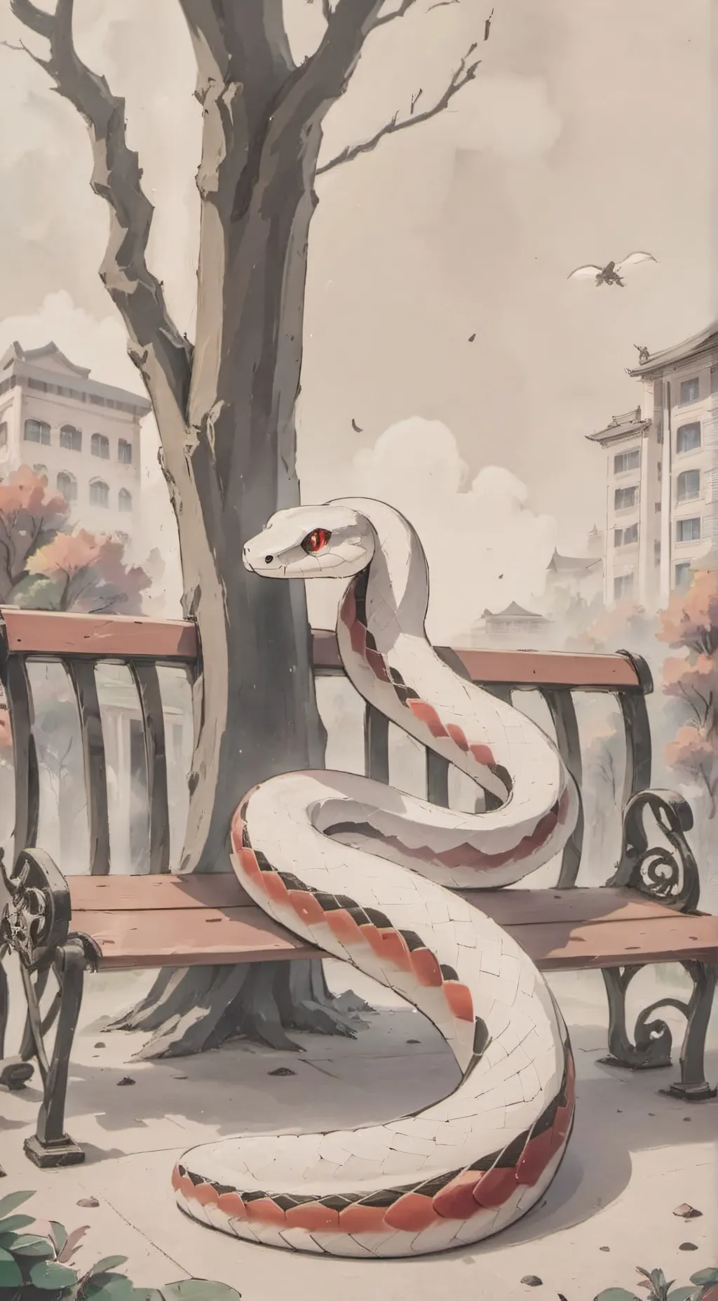 ai character: Mha (snake!)  background