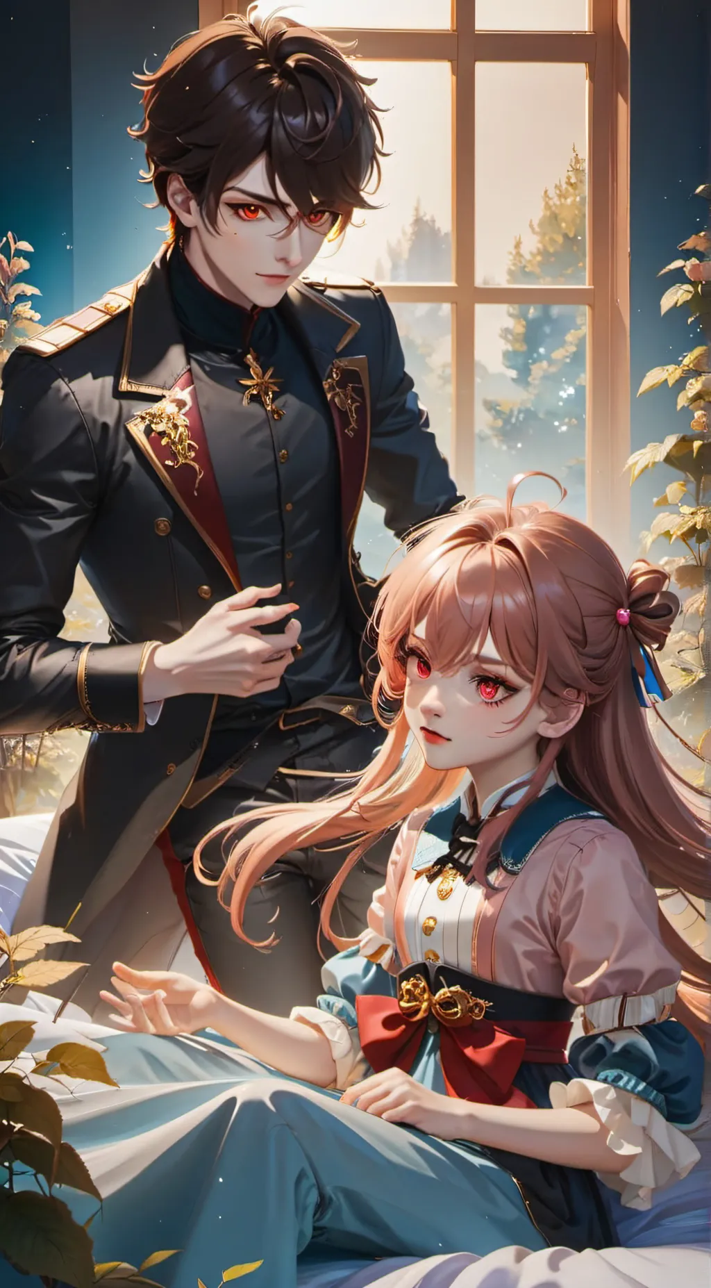 ai character: ash and girly background