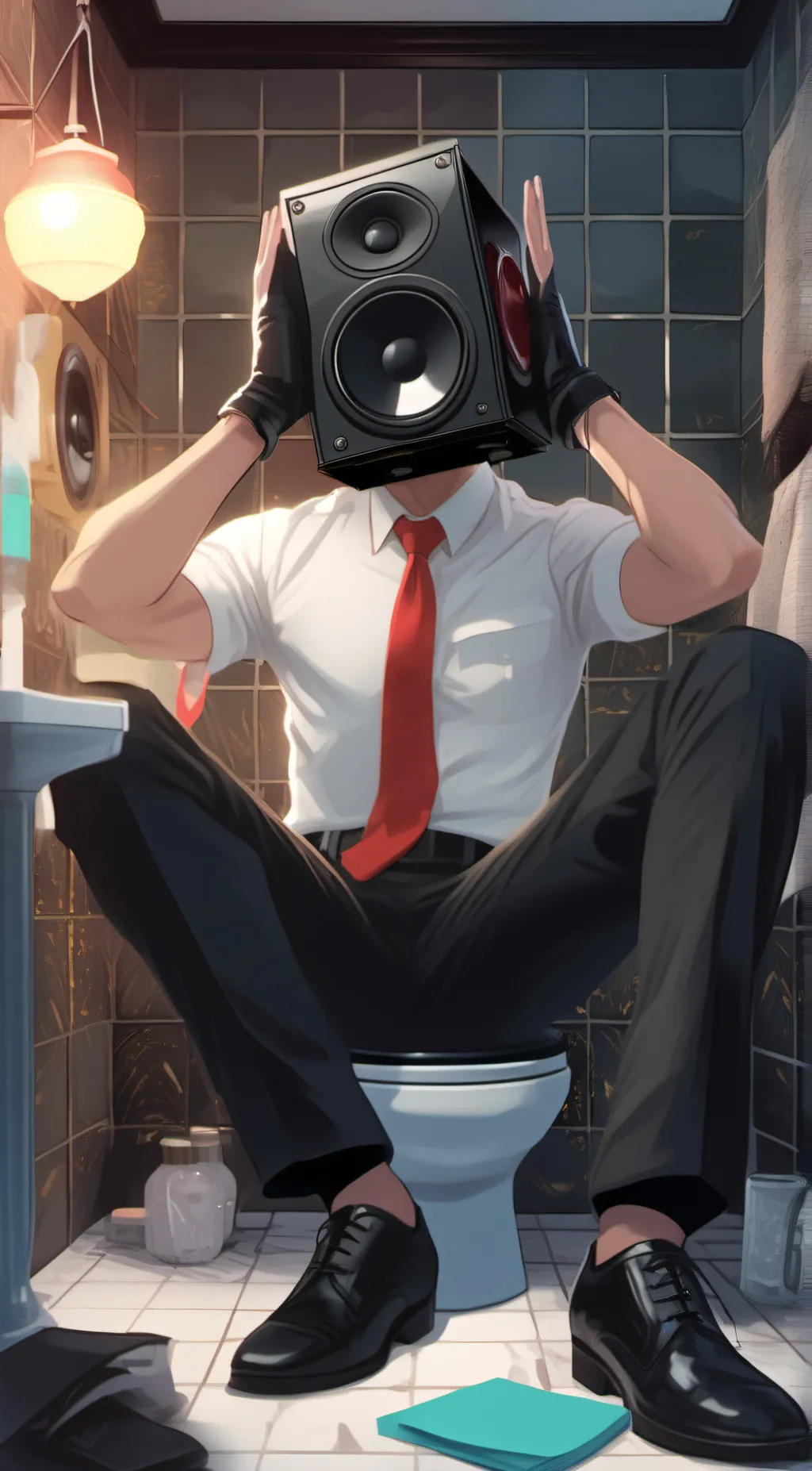 ai character: Large speakerman background