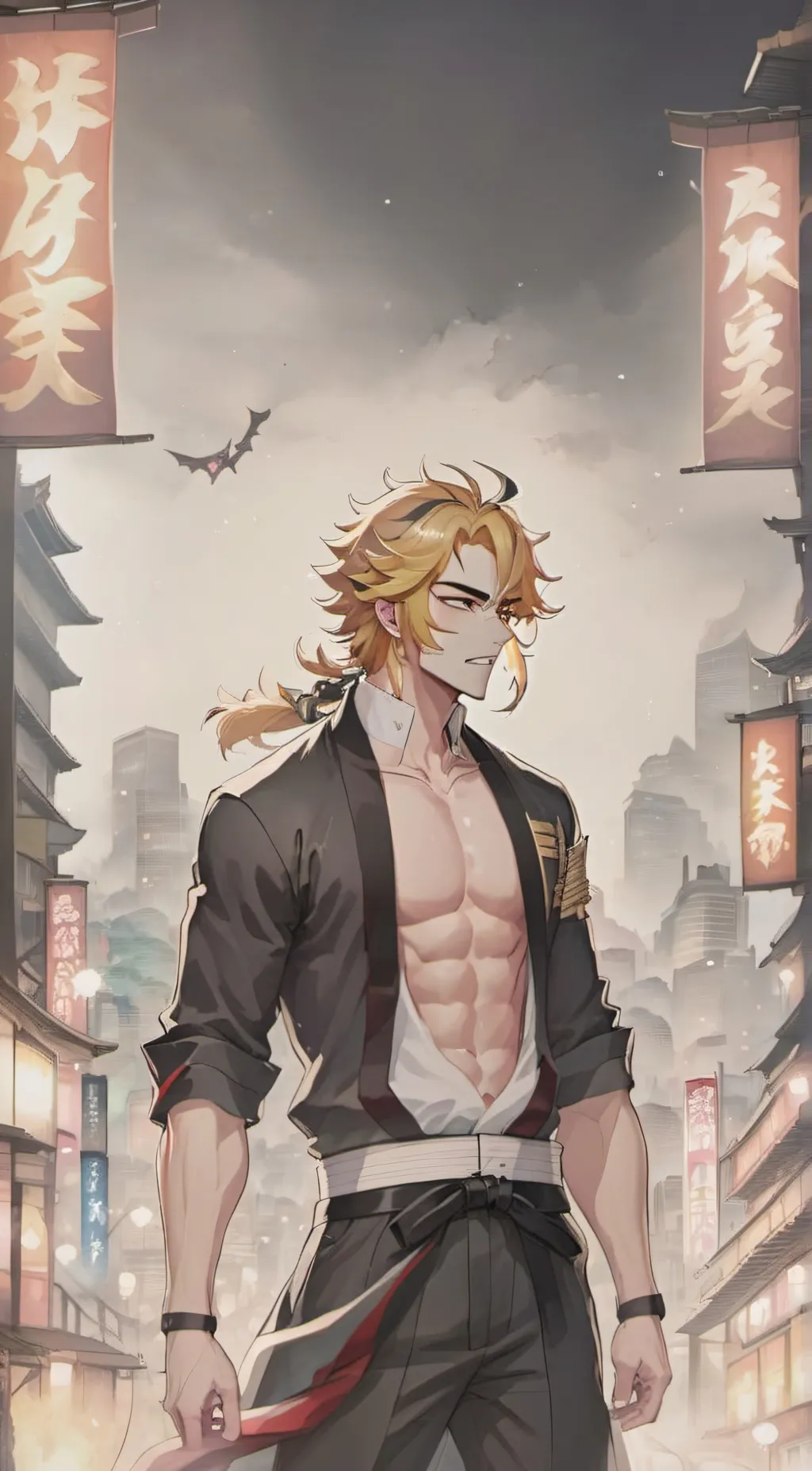 ai character: Kyojuro Rengoku  background
