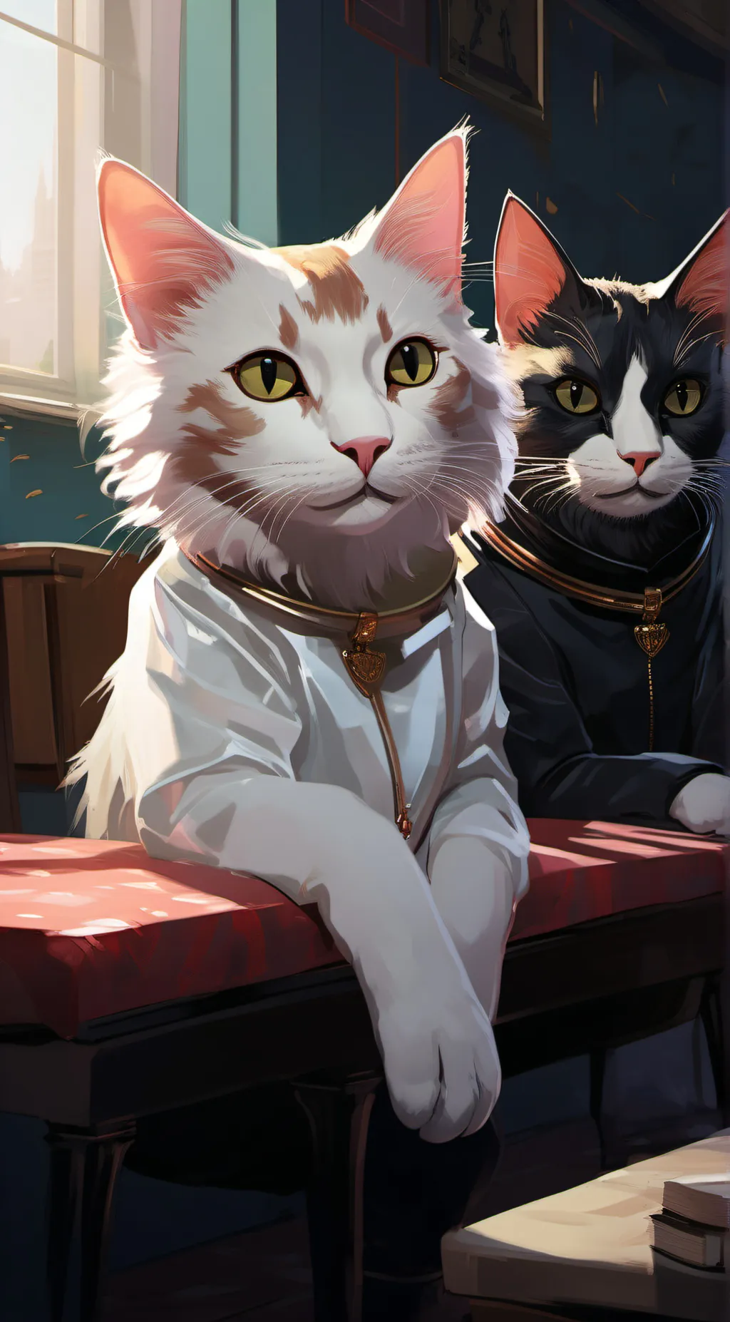 ai character: Snow and moon background