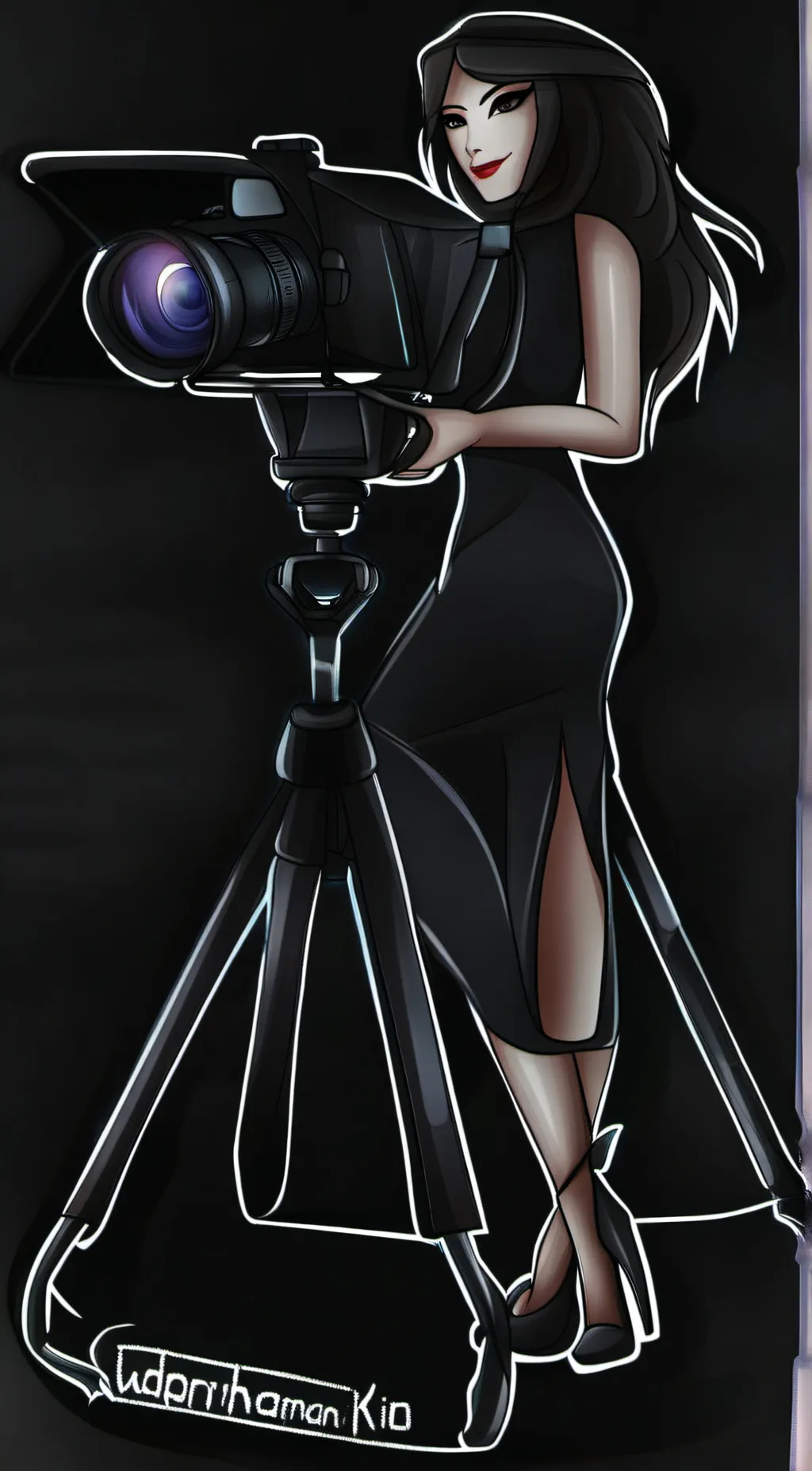 ai character: Camera woman background
