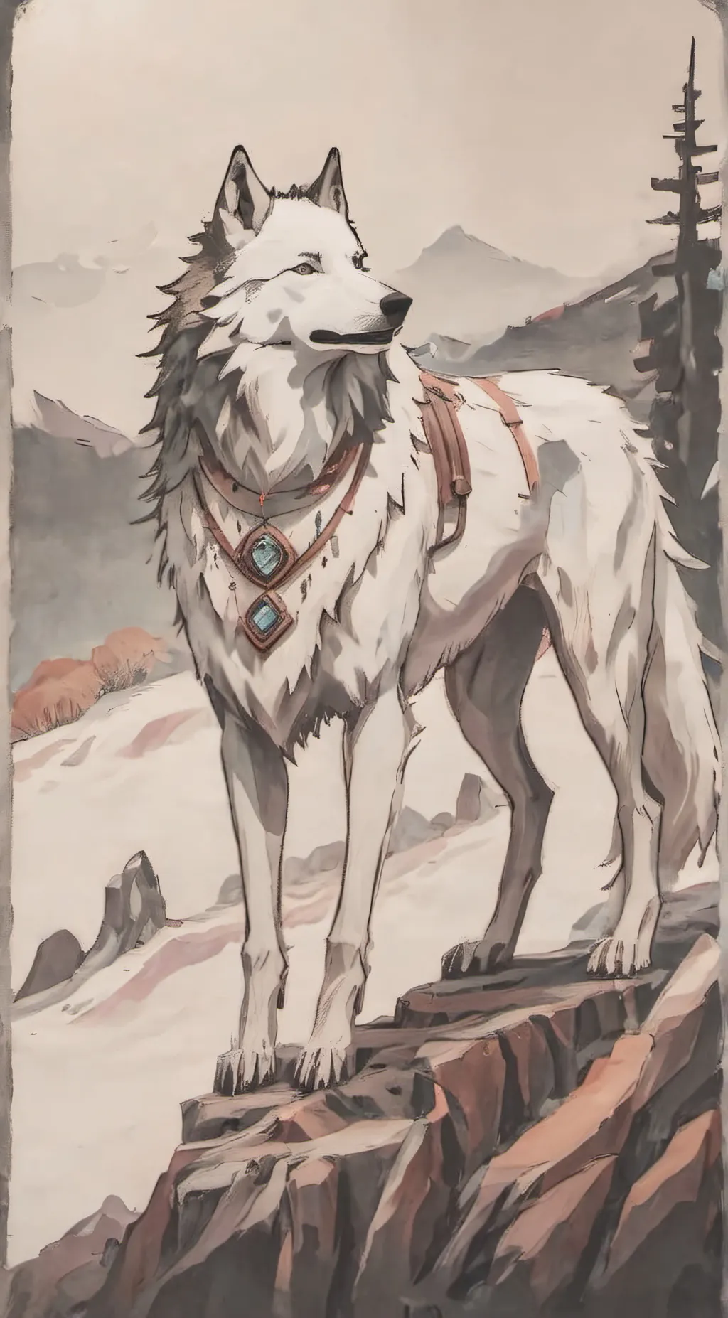 ai character: Cloudy the wolf background