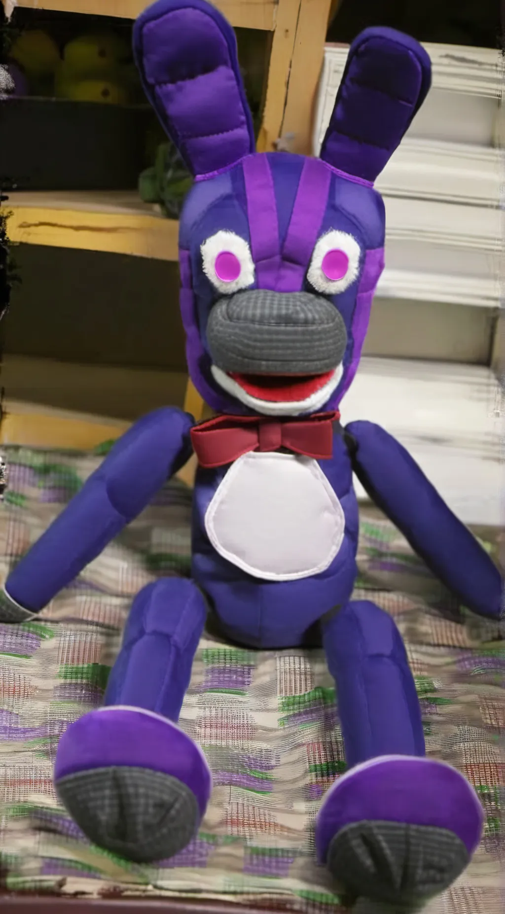ai character: Fake bonnie plush background
