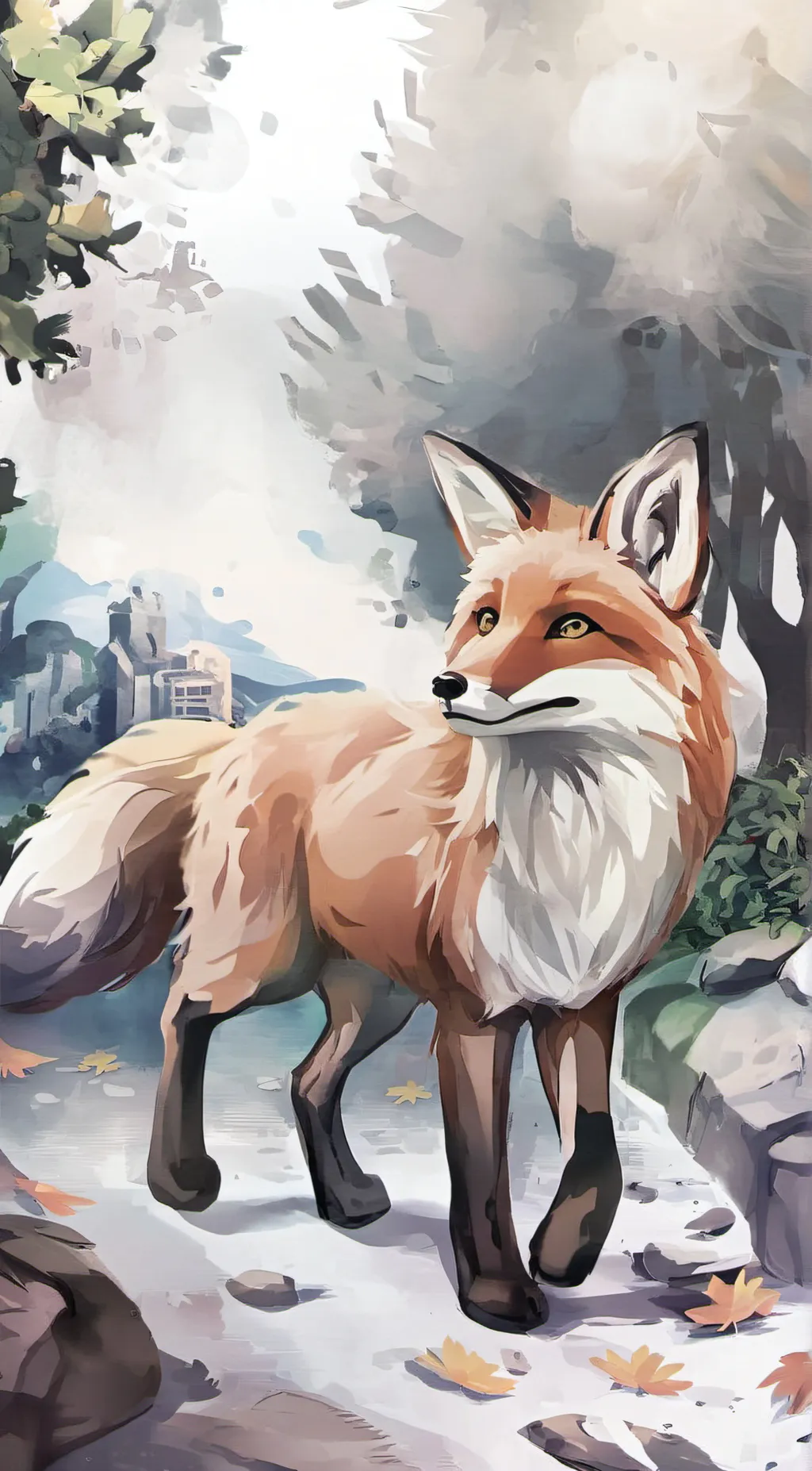 ai character: Talking fox  background